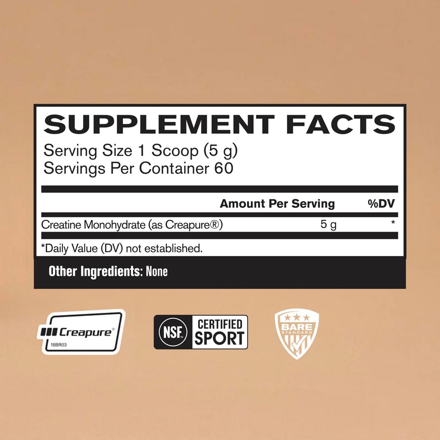 Bare Performance Nutrition Creatine Monohydrate - Unflavored; image 3 of 4