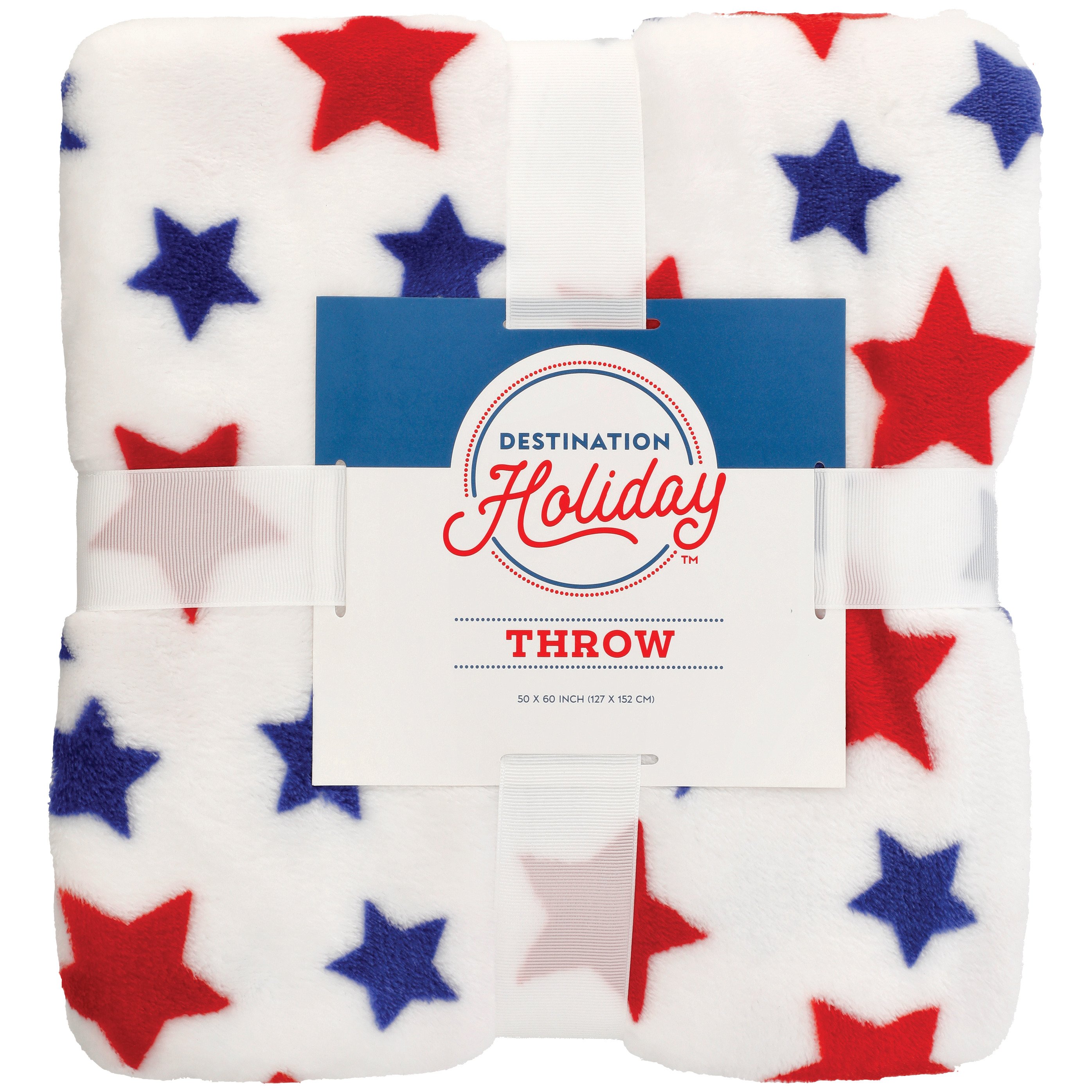 Destination Holiday Patriotic Stars Plush Throw Blanket Shop Blankets