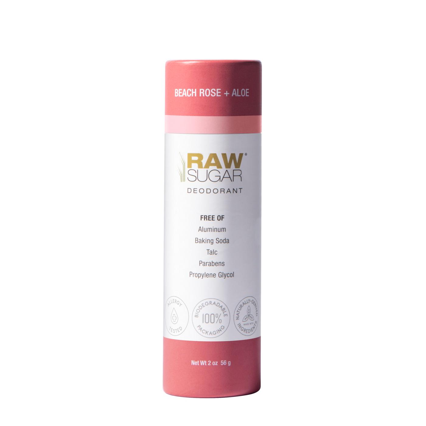 Raw Sugar Deodorant Beach Rose & Aloe; image 1 of 2