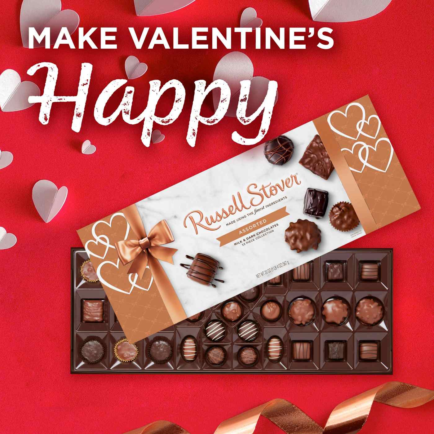 Russell Stover Assorted Milk & Dark Chocolates Valentine's Gift Box, 33 pc; image 6 of 6