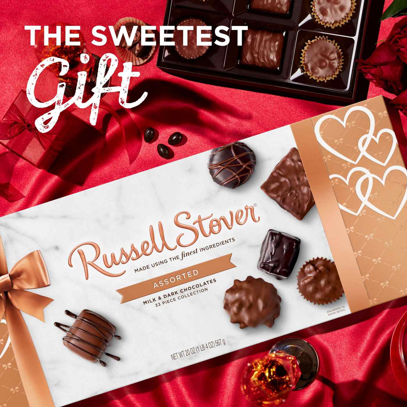 Russell Stover Assorted Milk & Dark Chocolates Valentine's Gift Box, 33 pc; image 7 of 7