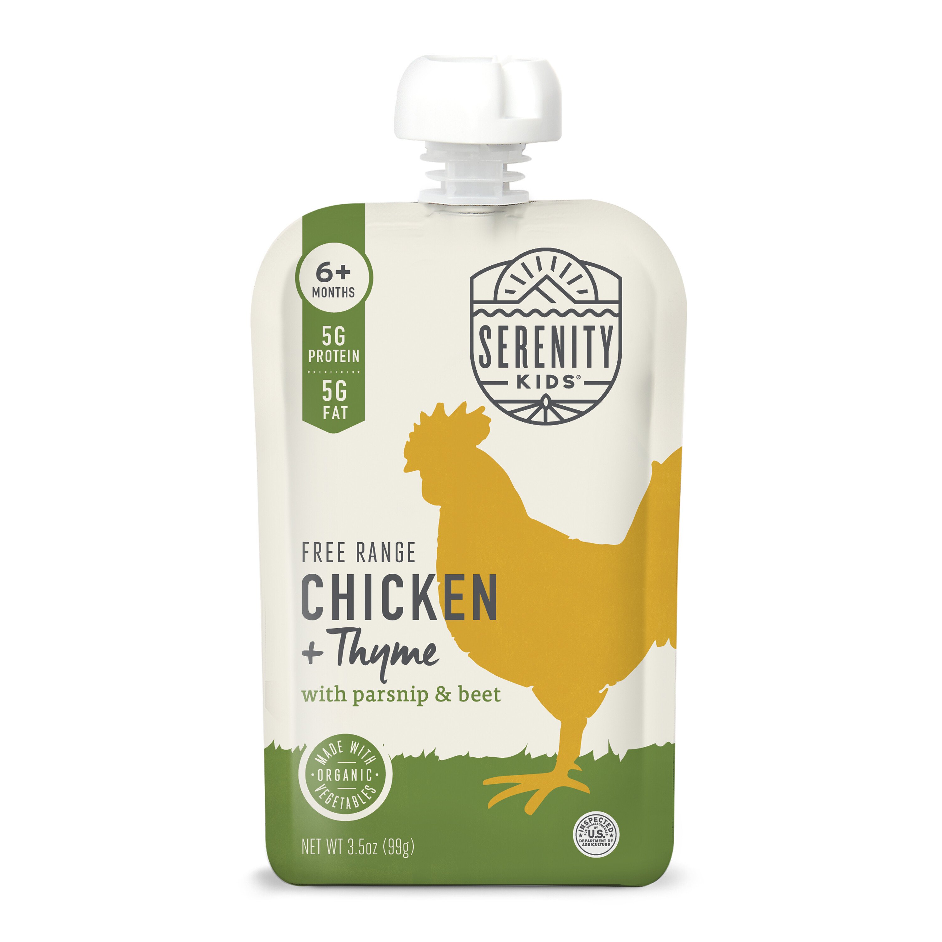Serenity Kids Baby Food Pouch - Free Range Chicken And Thyme, 3.5 oz