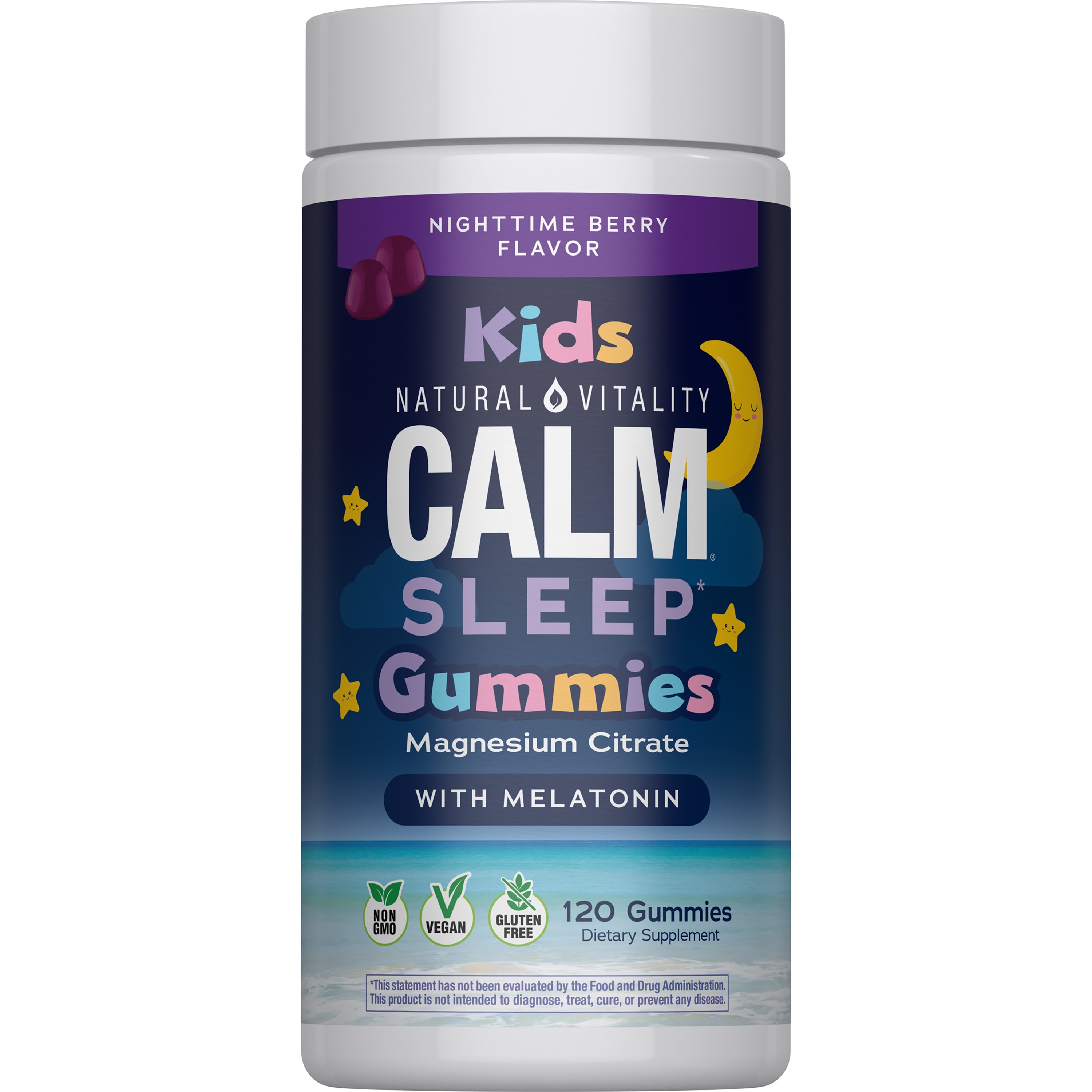 Natural Vitality Calm Magnesium Supplement Kids' Gummies - Sweet Citrus, 120 ct