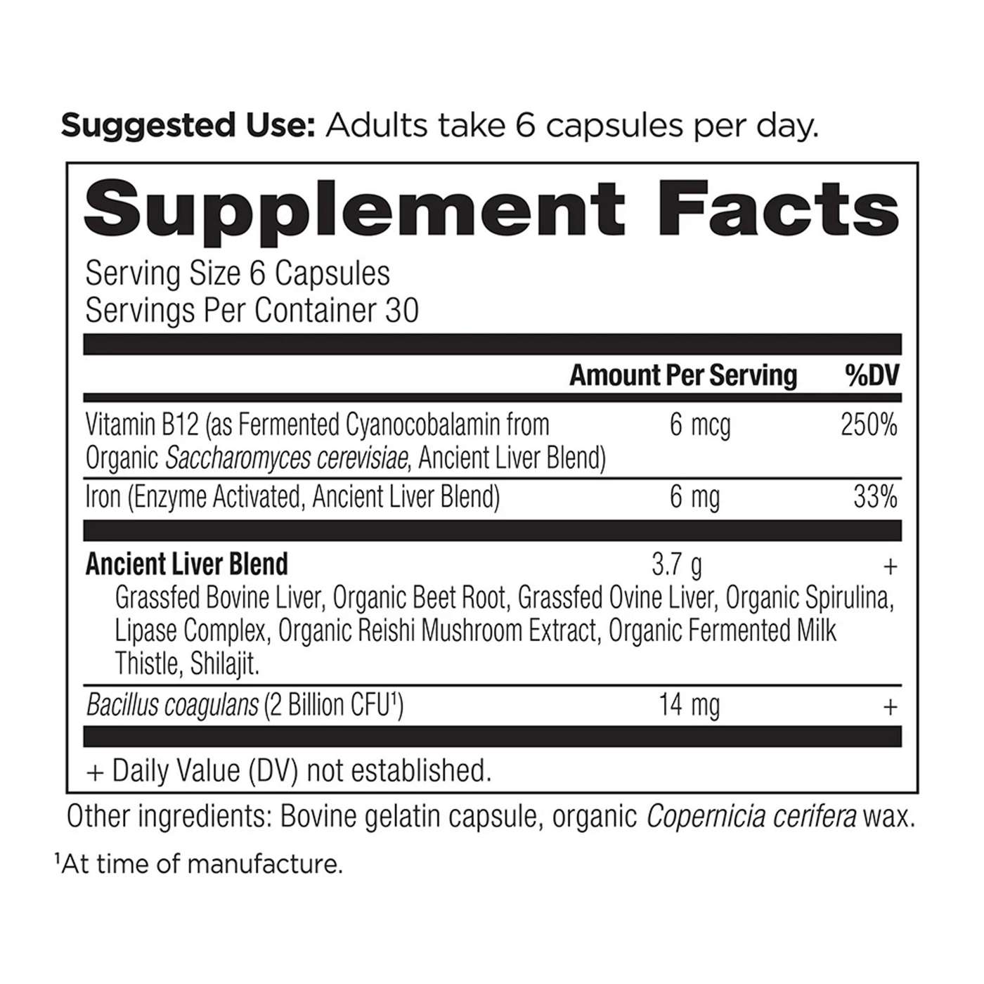 Ancient Nutrition Grass-Fed Liver Capsules; image 2 of 4