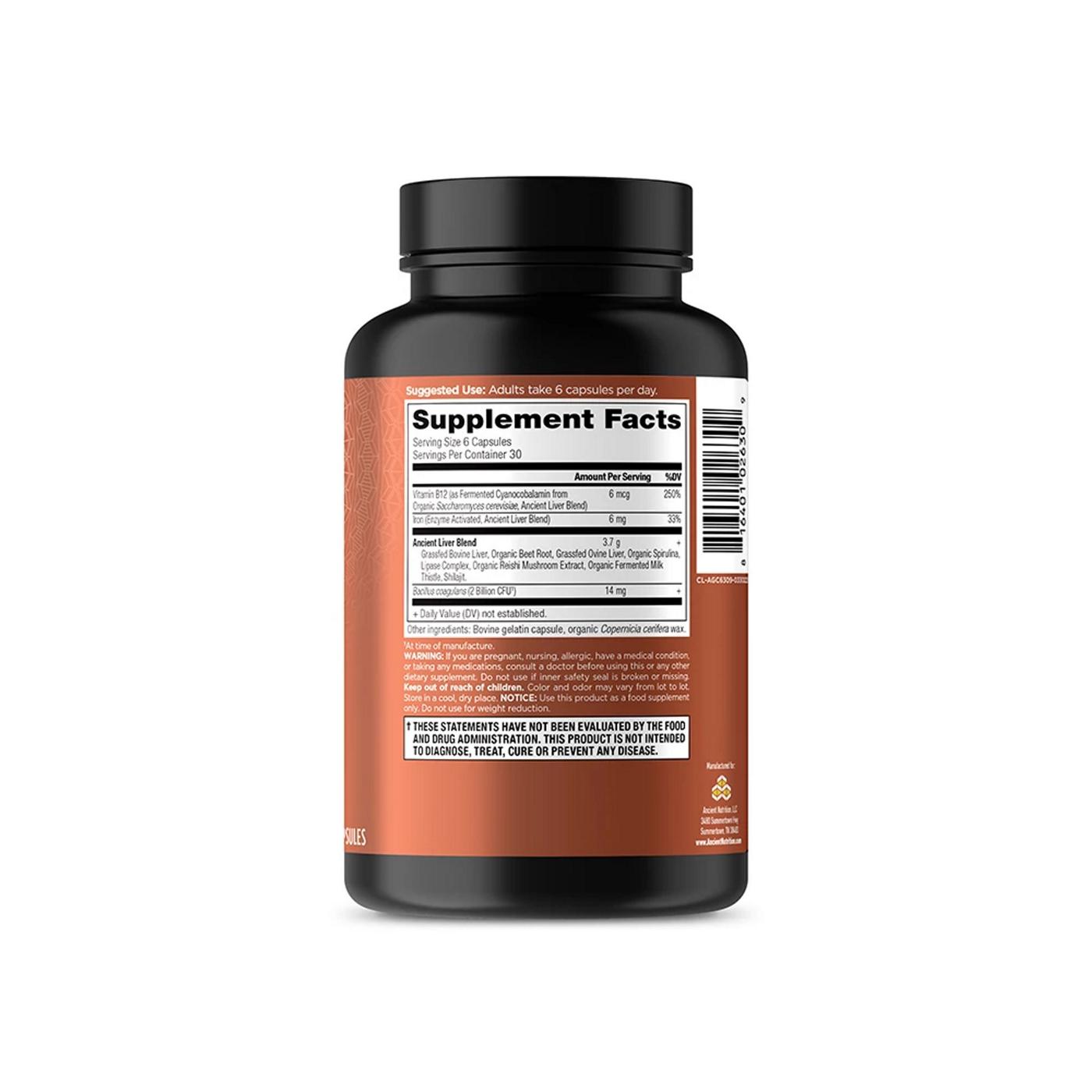 Ancient Nutrition Grass-Fed Liver Capsules; image 3 of 4