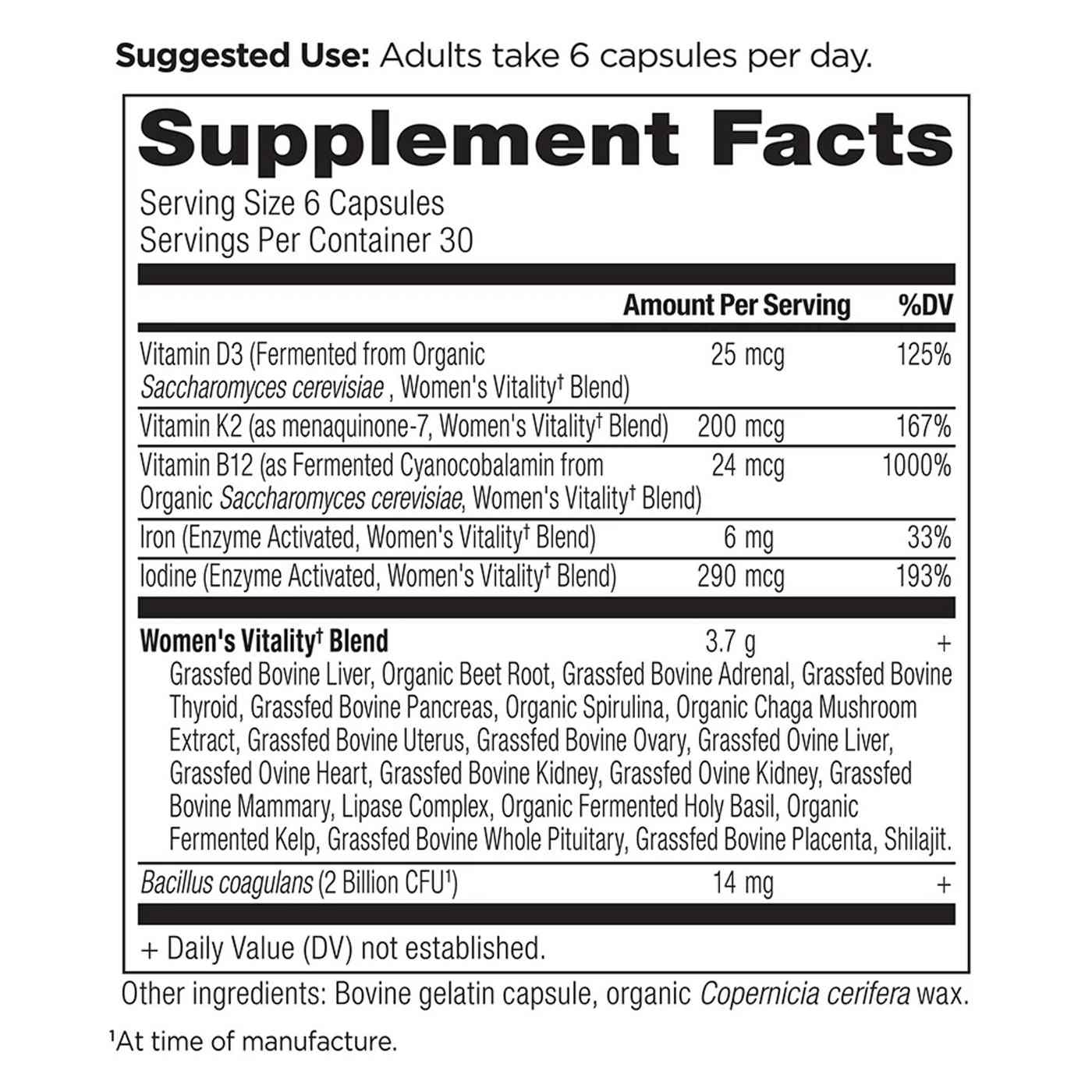 Ancient Nutrition Women's Vitality Capsules; image 2 of 4