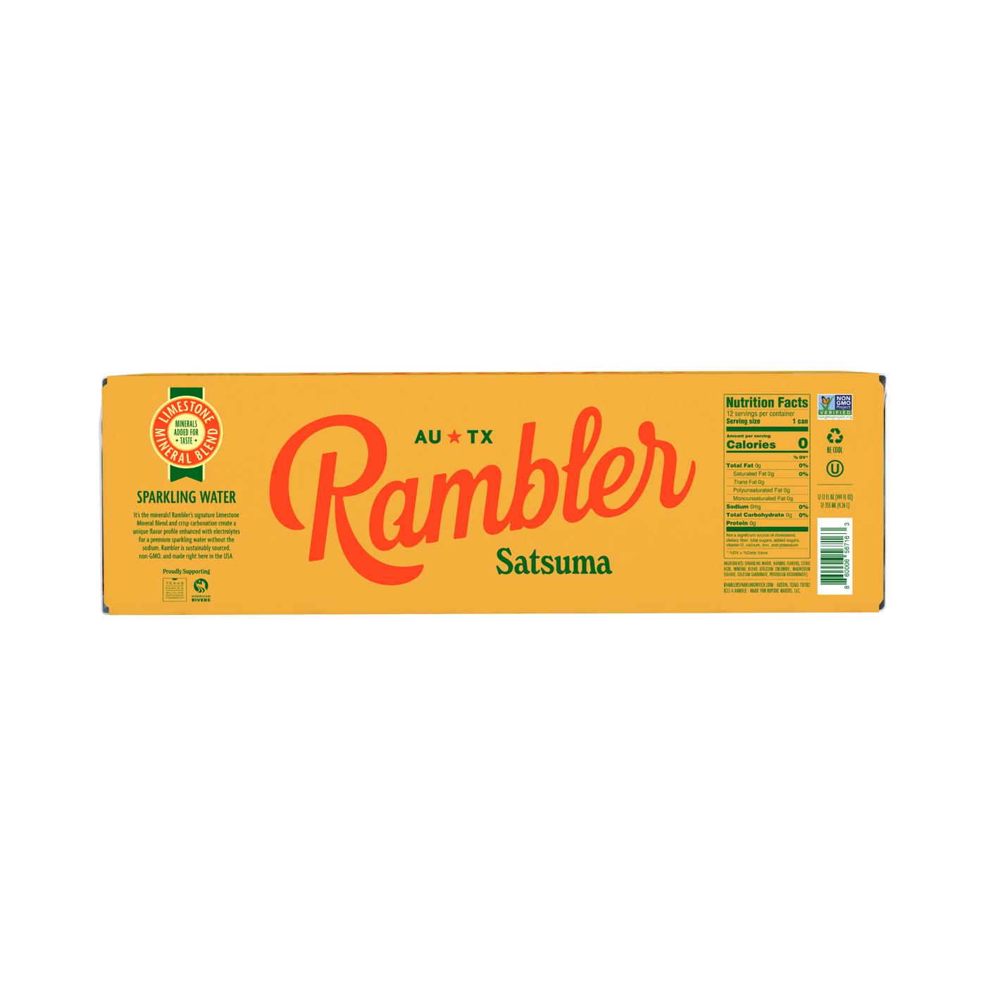 Rambler Satsuma Sparkling Water 12 oz Cans; image 2 of 2