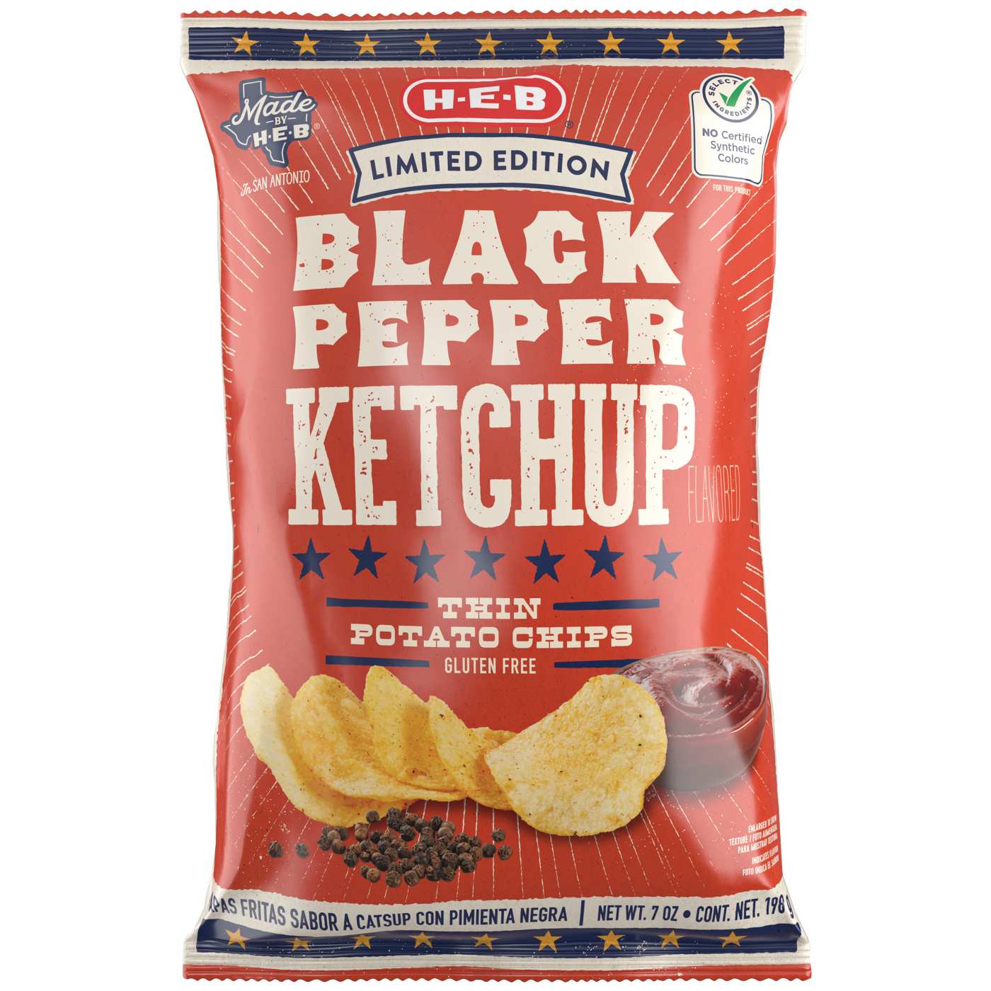 HEB Thin Potato Chips Black Pepper Ketchup Shop Chips at HEB