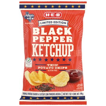H-E-B Thin Potato Chips – Black Pepper Ketchup