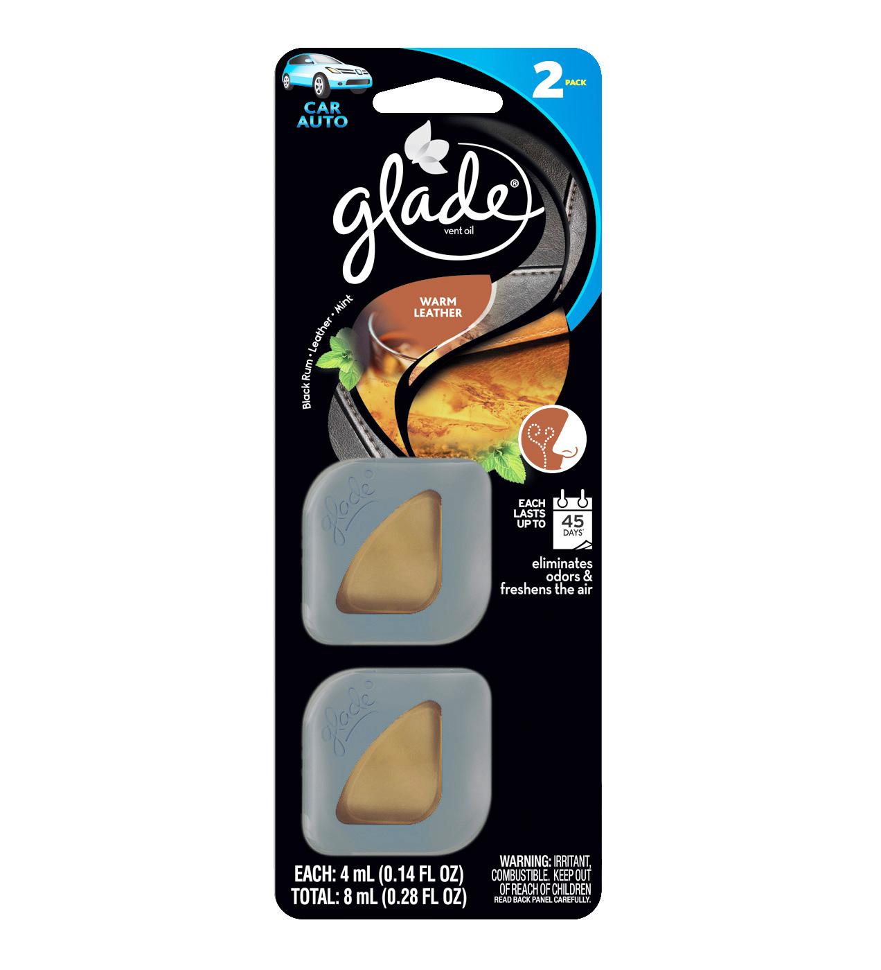 Glade Warm Leather Frangrance Auto Vent Oil Shop Car accessories at HEB