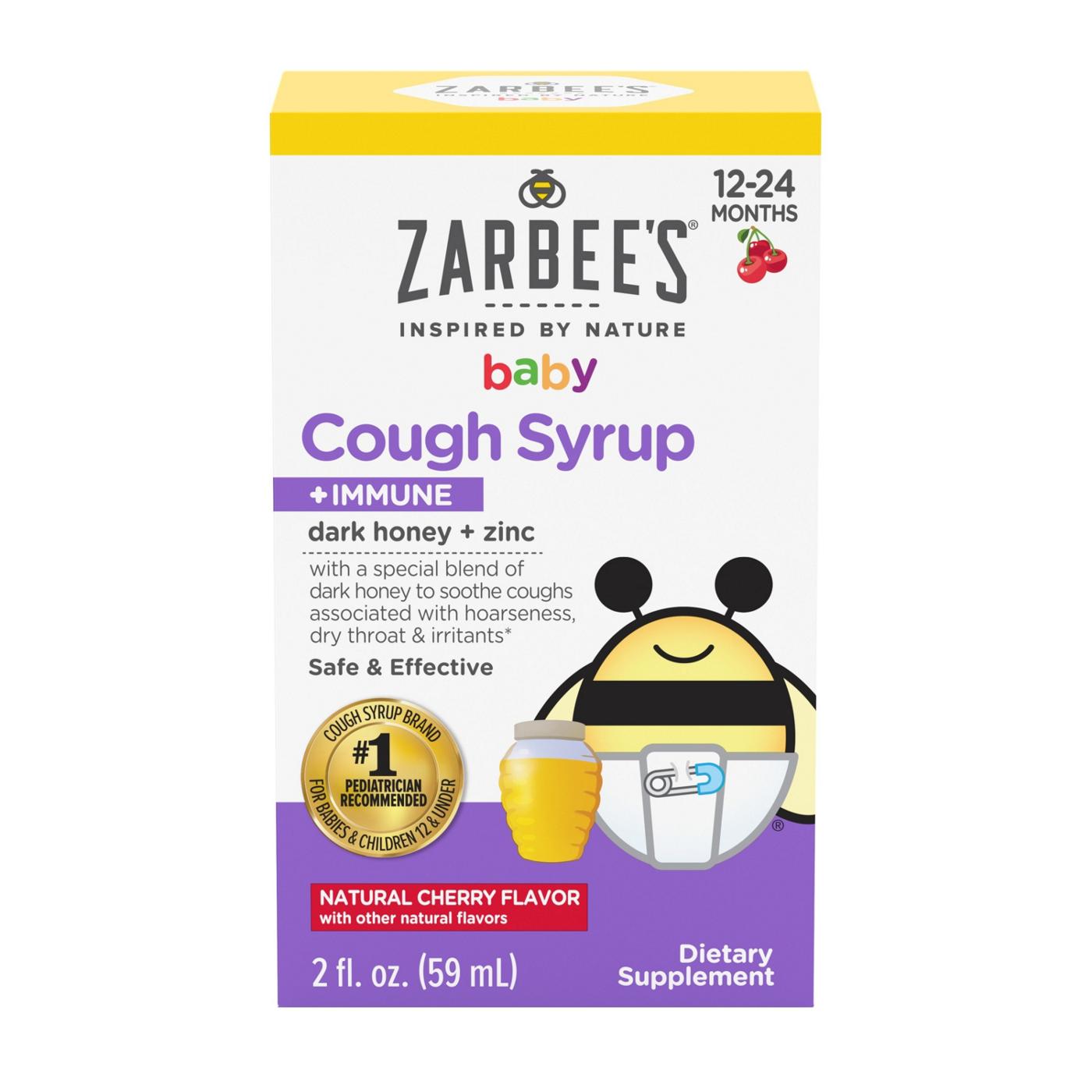 Zarbee's Baby Cough Syrup + Immune for Ages 12-24mos Cherry Flavor; image 1 of 5
