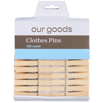 our goods Wooden Clothes Pins, 100 ct