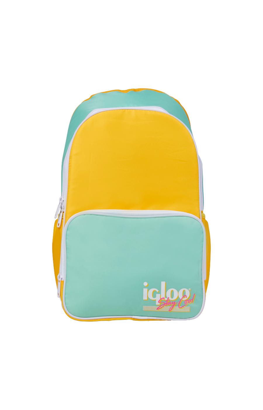 Igloo Retro Backpack Cooler - Yellow/Mint; image 1 of 3