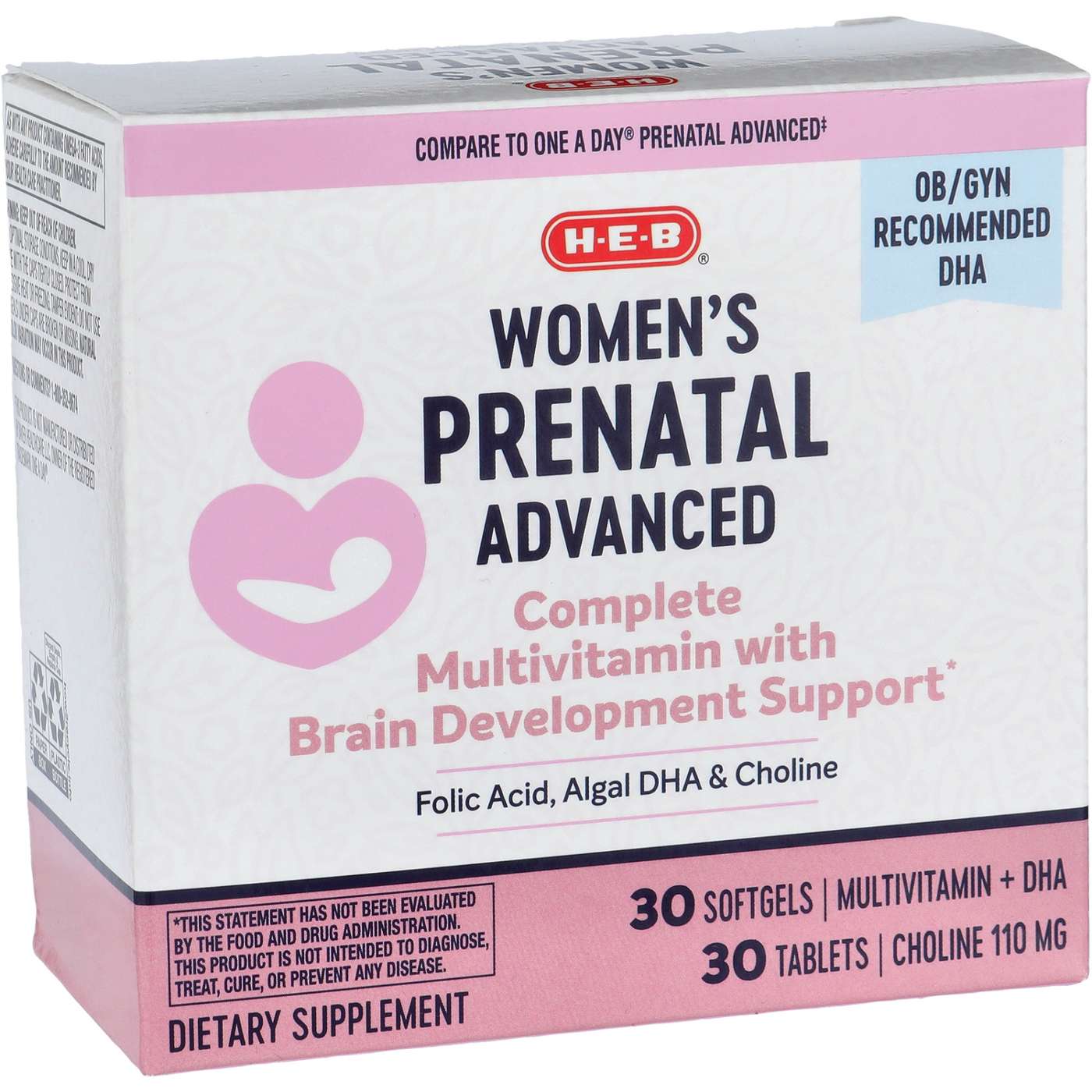 H-E-B Prenatal 2-Step Combo Vitamin Pack; image 1 of 2