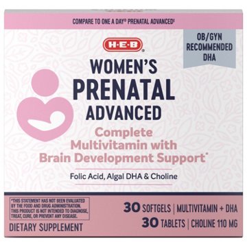 H-E-B Women's Prenatal 2-Step Combo Vitamin Pack, 60 ct