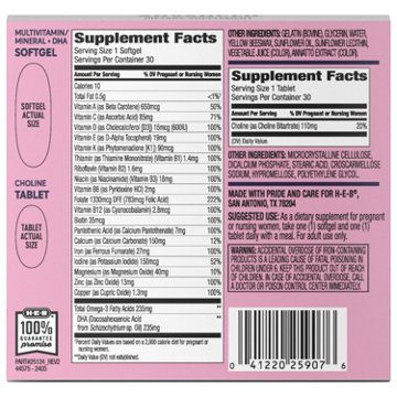 H-E-B Women's Prenatal 2-Step Combo Vitamin Pack, 60 ct