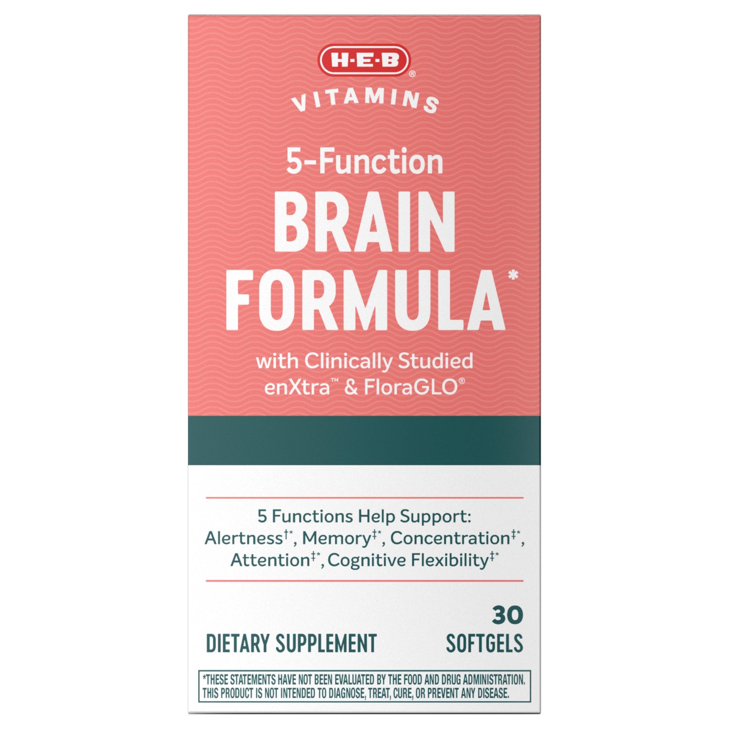 H-E-B Vitamins 5-Function Brain Formula Softgels, 30 ct