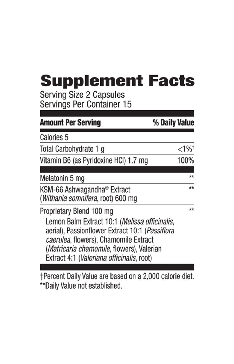 H-E-B Herbals Ashwagandha plus Melatonin Capsules; image 2 of 2