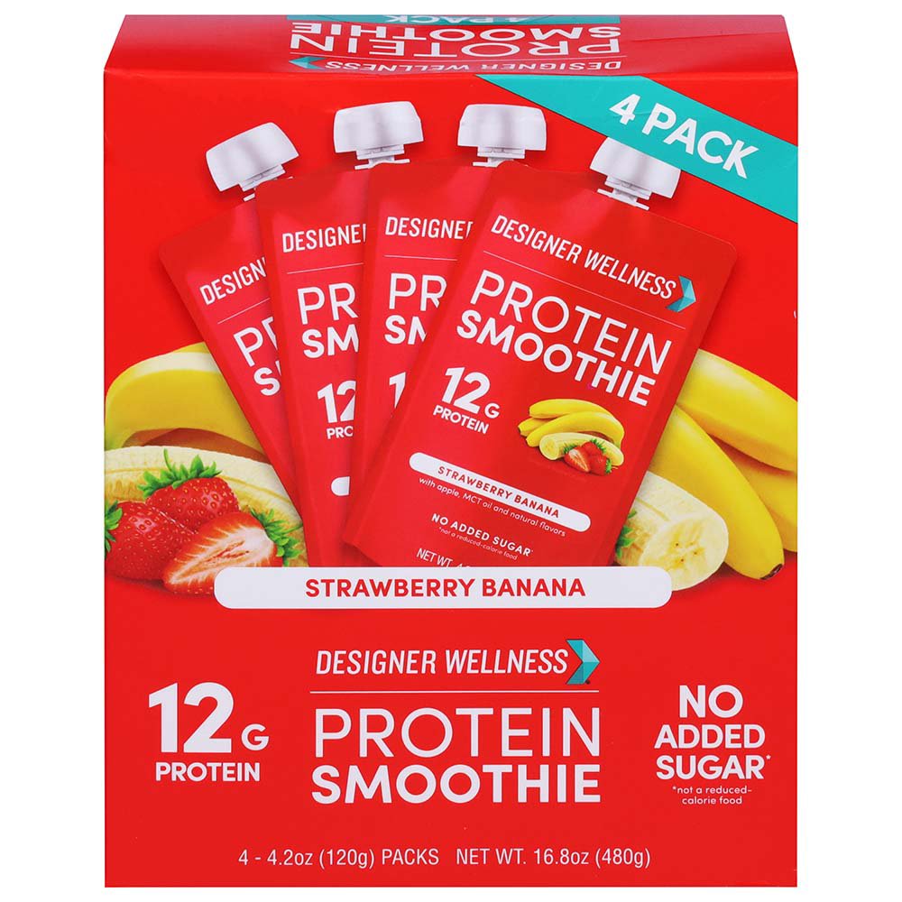 Designer Wellness 12g Protein Smoothies 4 pk - Strawberry Banana, 4.2 oz