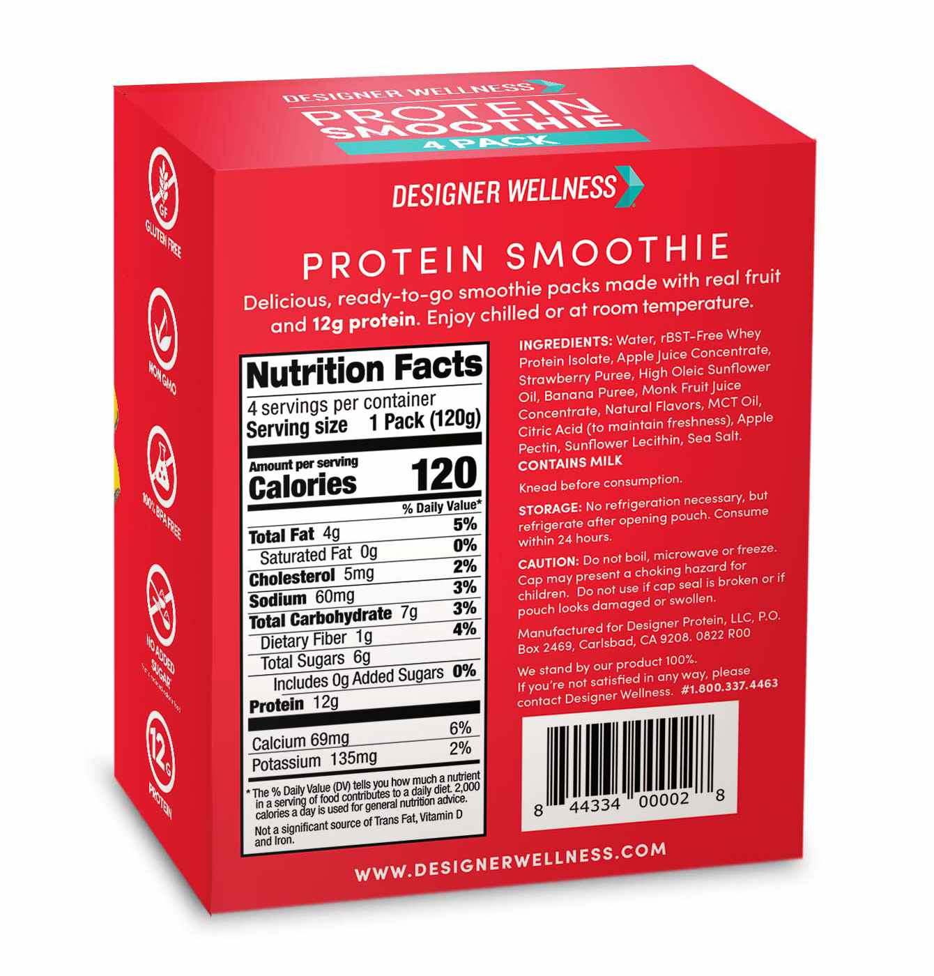 Designer Wellness Protein Smoothie - Strawberry Banana; image 2 of 2