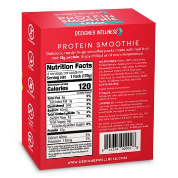 Designer Wellness 12g Protein Smoothies 4 pk - Strawberry Banana