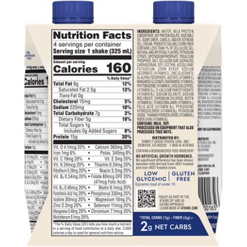 Atkins 15g Protein Shakes 4 pk Bottles - Creamy Cinnamon Swirl