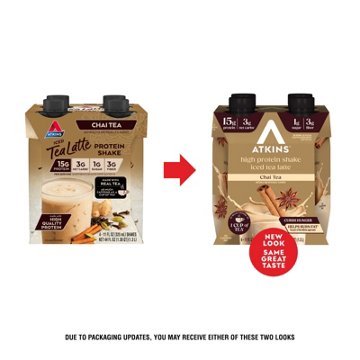Atkins Iced Chai 15g Protein Shakes 4 pk Bottles - Chai Tea Latte