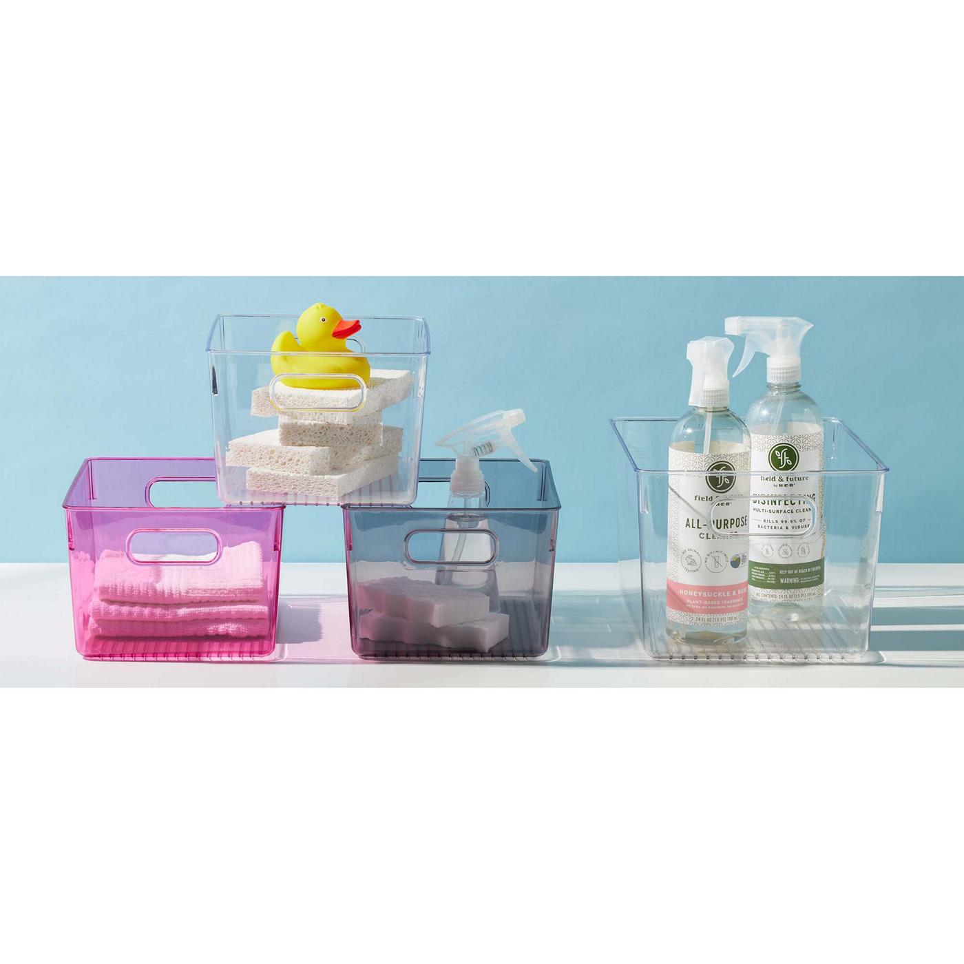 our goods Rectangle Storage Bin - Clear; image 2 of 3