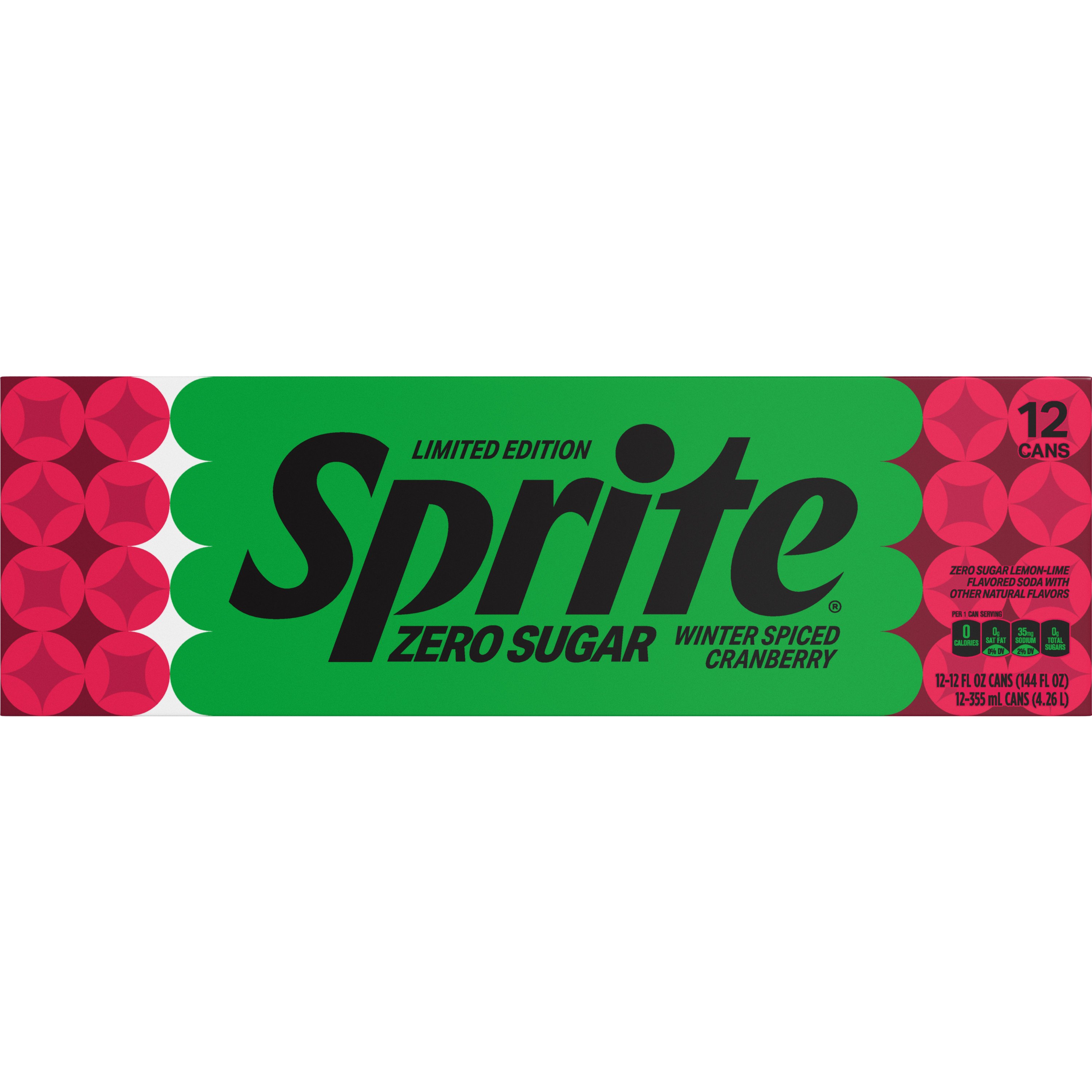 Sprite Zero Winter Spiced Cranberry Soda 12 oz Cans Shop Soda at HEB