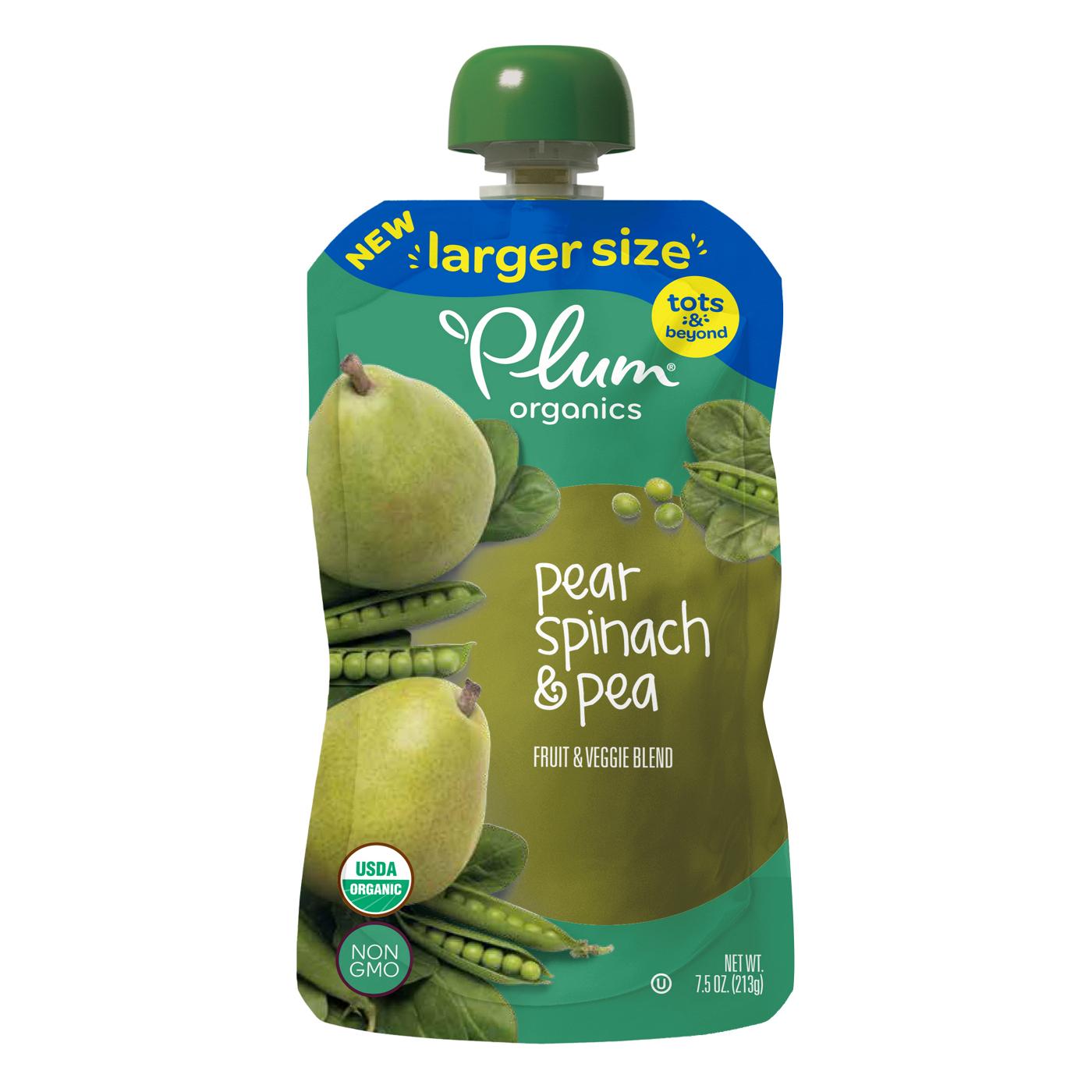 Plum Organics Tots Pouch - Pear Spinach & Pea; image 1 of 2