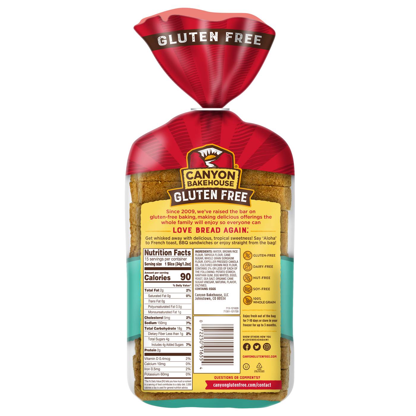 Canyon Bakehouse Gluten Free Hawaiian Sweet Bread - Shop Loaves at H-E-B