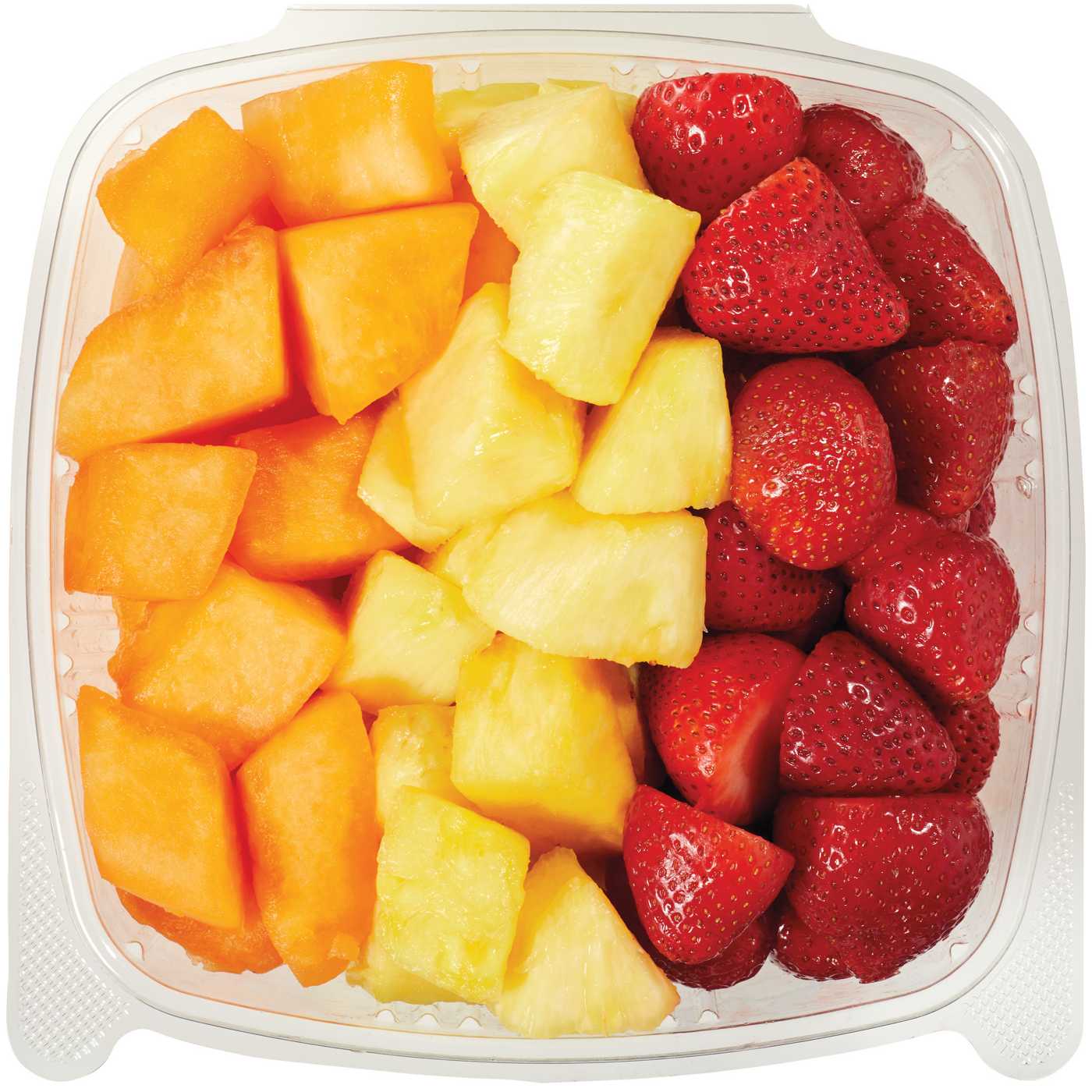 H-E-B Fresh Cut Cantaloupe, Strawberries & Pineapple - Extra Large; image 1 of 2