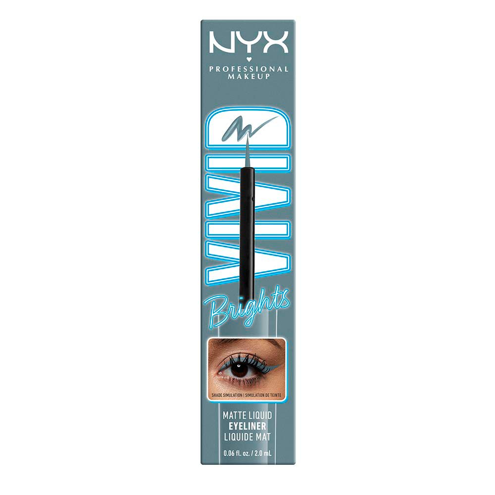 Anbefalede sammentrækning Automatisk NYX Vivid Brights Matte Liquid Eyeliner - Cyan Simp - Shop Eyeliner at H-E-B