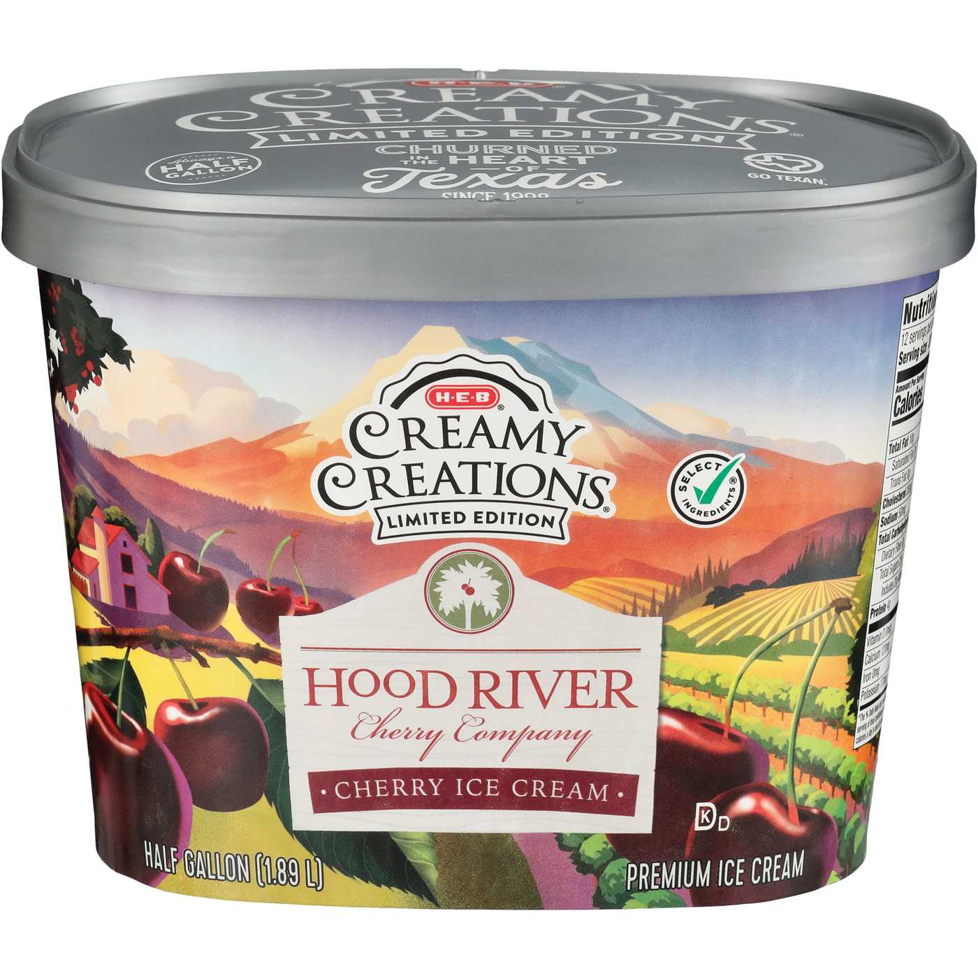 H-E-B Creamy Creations Hood River Cherry Company Cherry Ice Cream; image 1 of 2