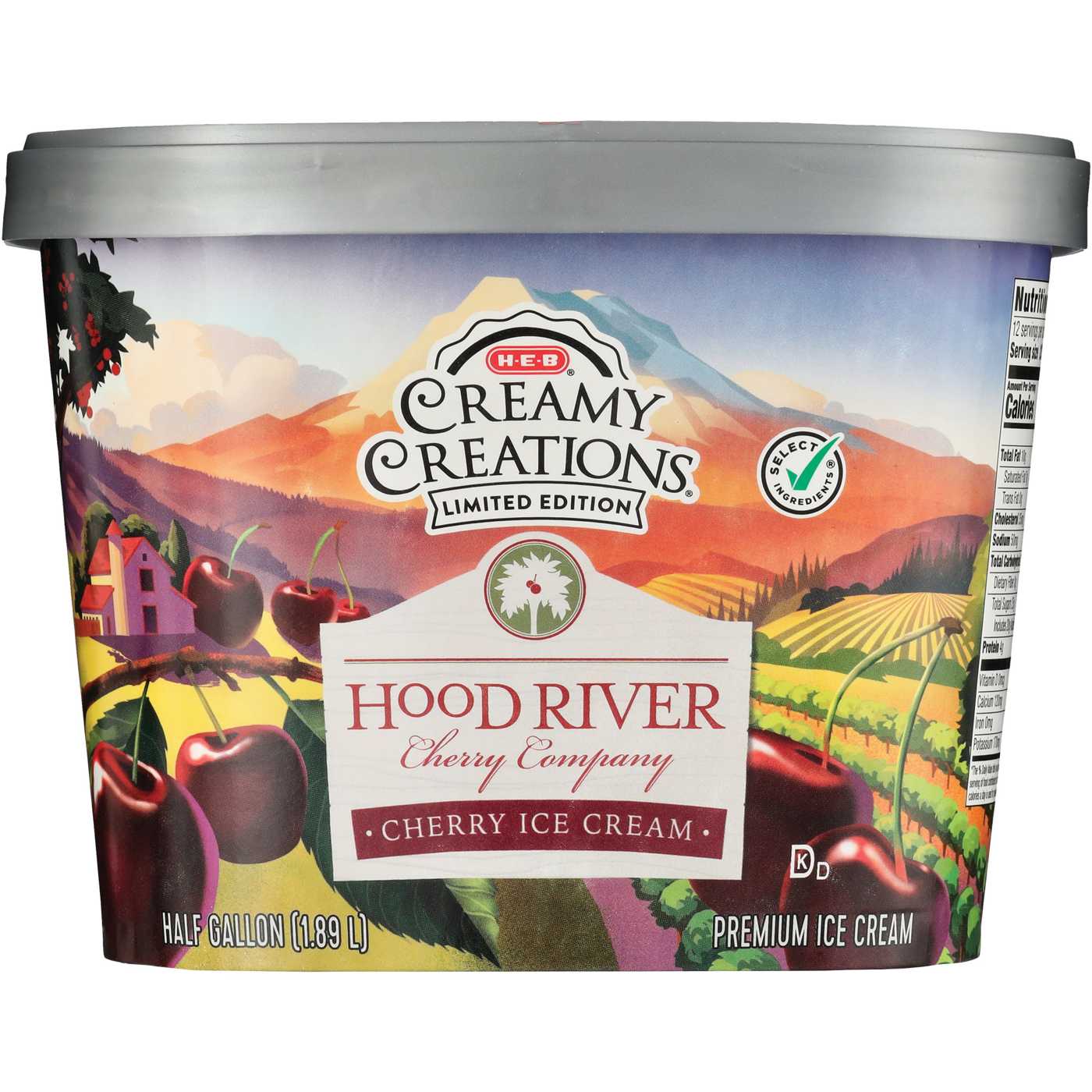 H-E-B Creamy Creations Hood River Cherry Company Cherry Ice Cream; image 2 of 2