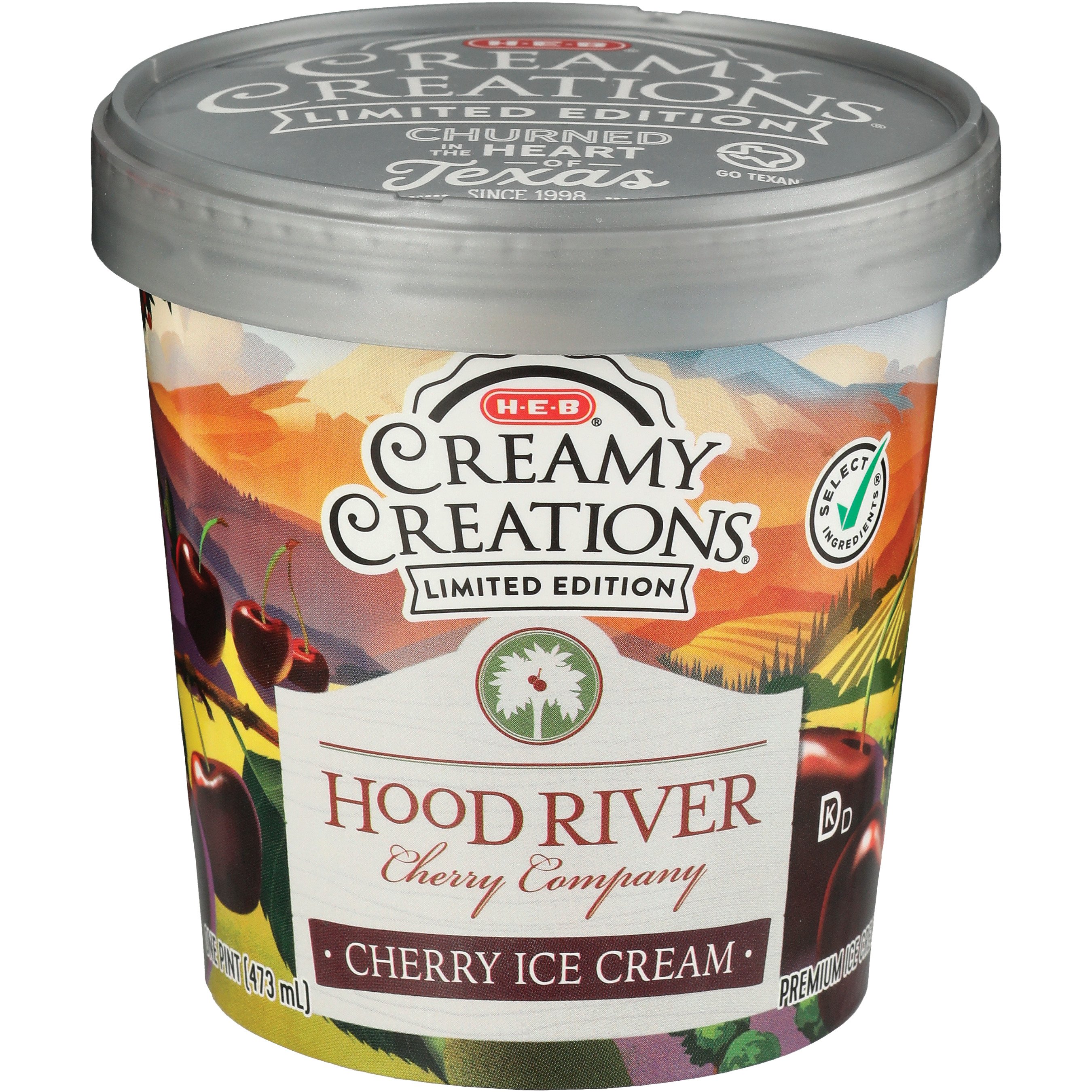 H-E-B Creamy Creations Hood River Cherry Company Cherry Ice Cream ...