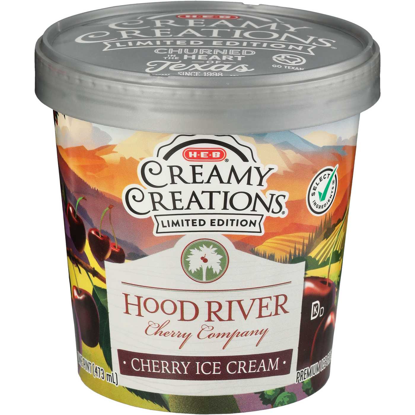H-E-B Creamy Creations Hood River Cherry Company Cherry Ice Cream; image 1 of 2