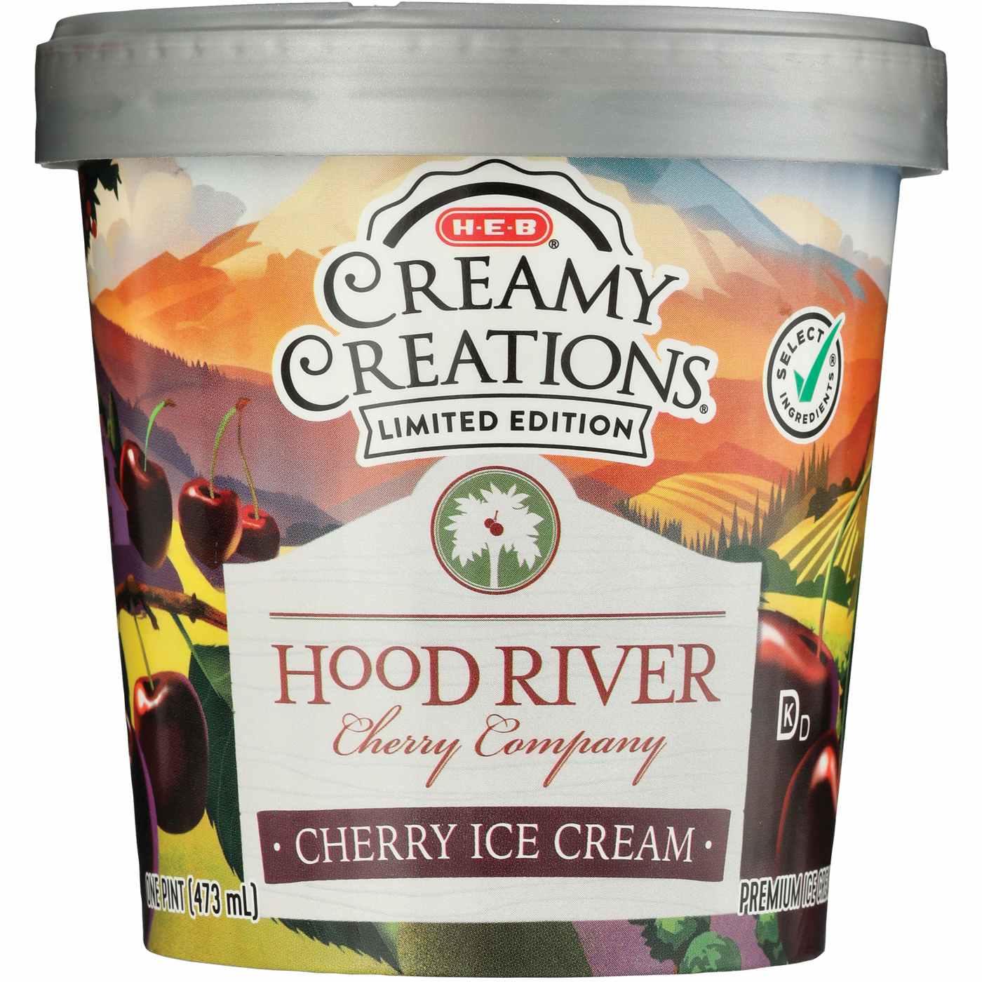 H-E-B Creamy Creations Hood River Cherry Company Cherry Ice Cream; image 2 of 2
