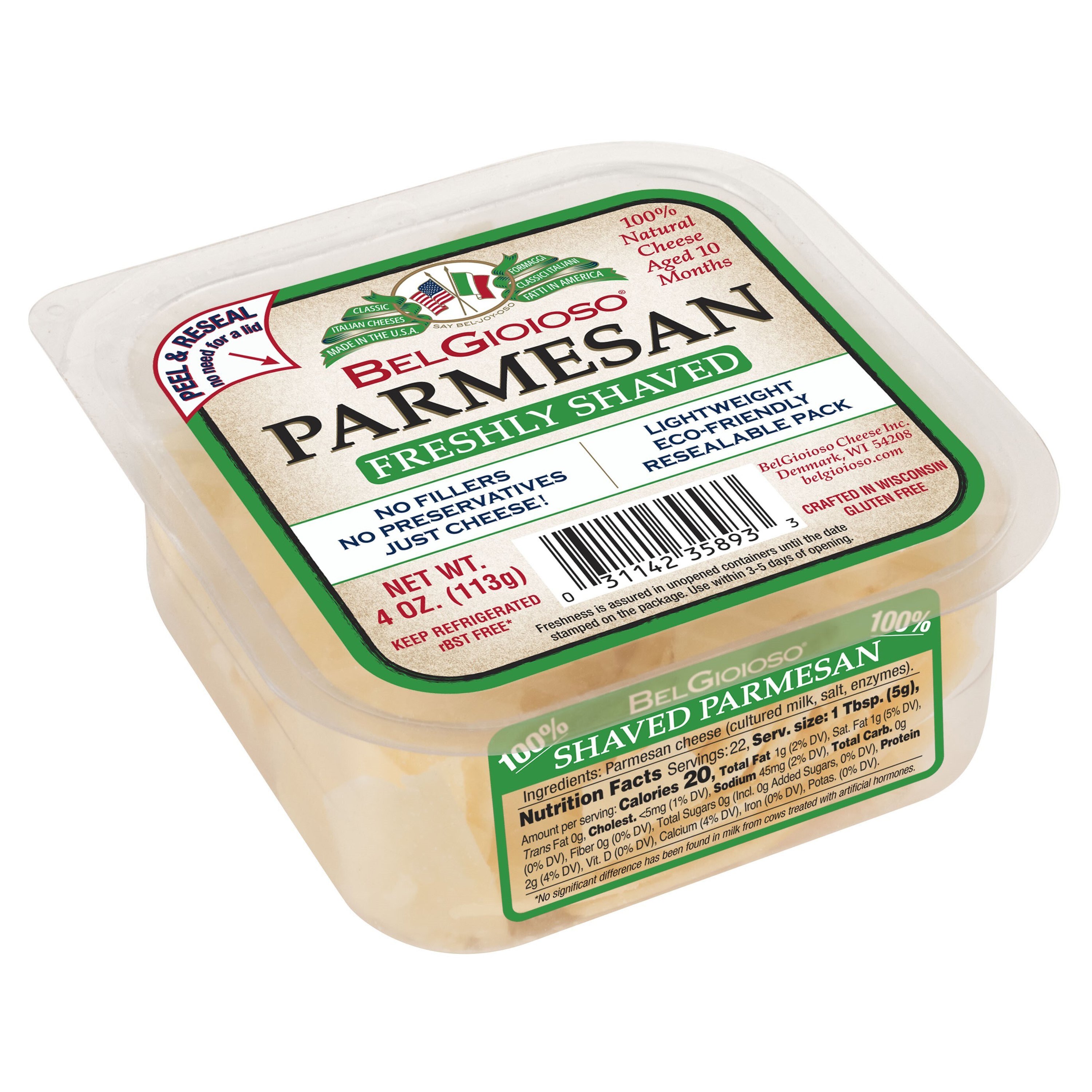BelGioioso Shaved Parmesan Cheese, 4 oz