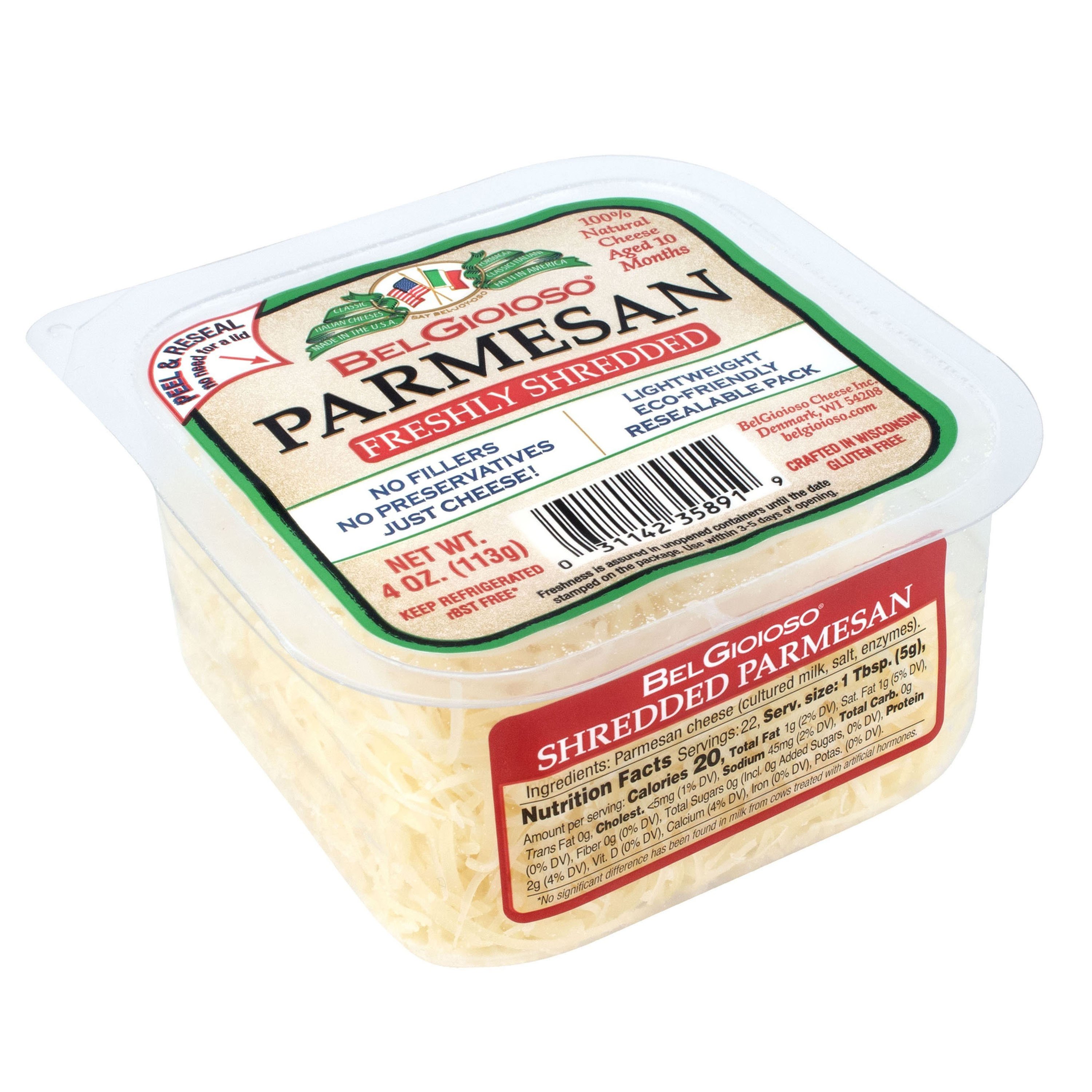 BelGioioso Shredded Parmesan Cheese, 4 oz