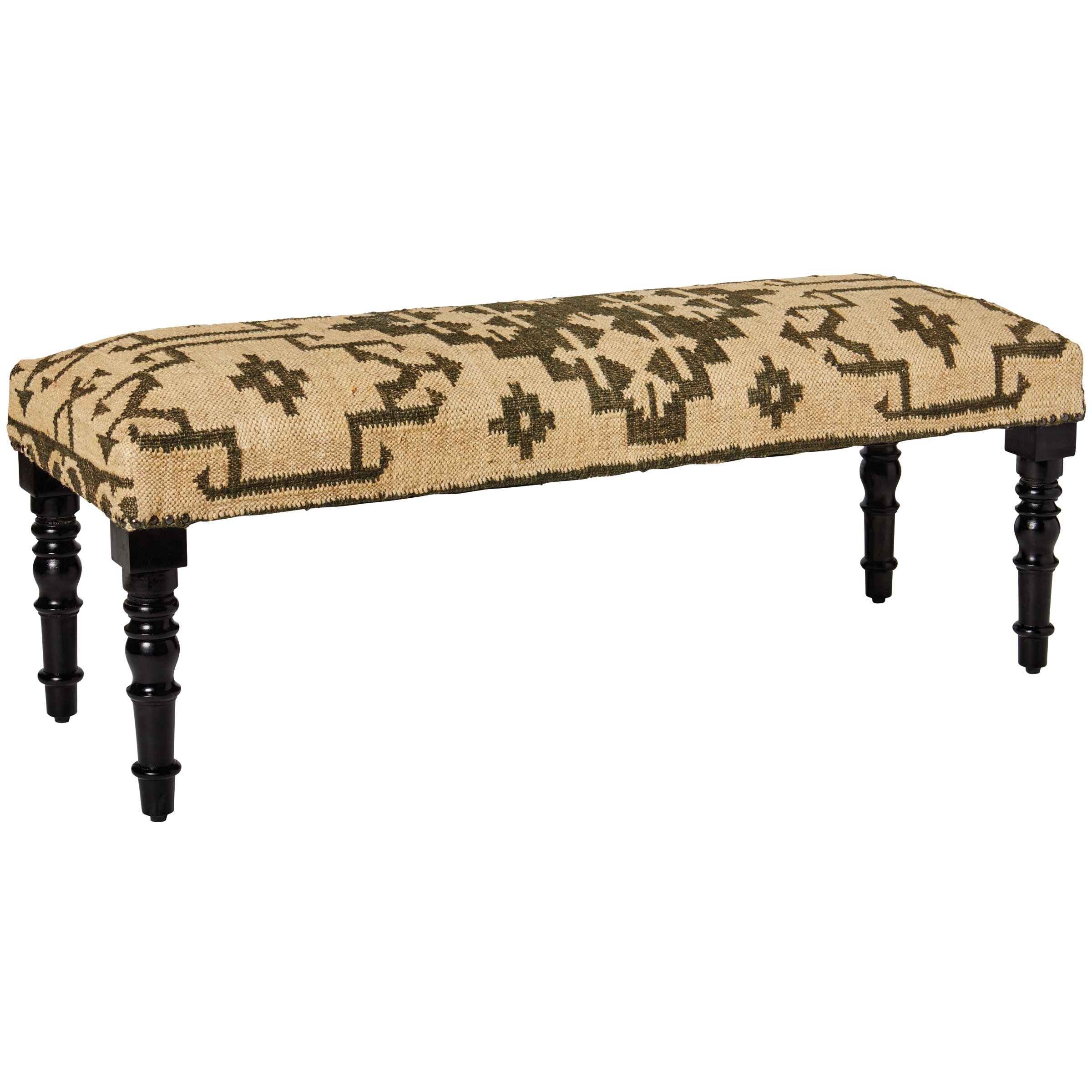 Haven + Key Kilim Pattern Covered Wooden Bench Shop Seasonal Decor at