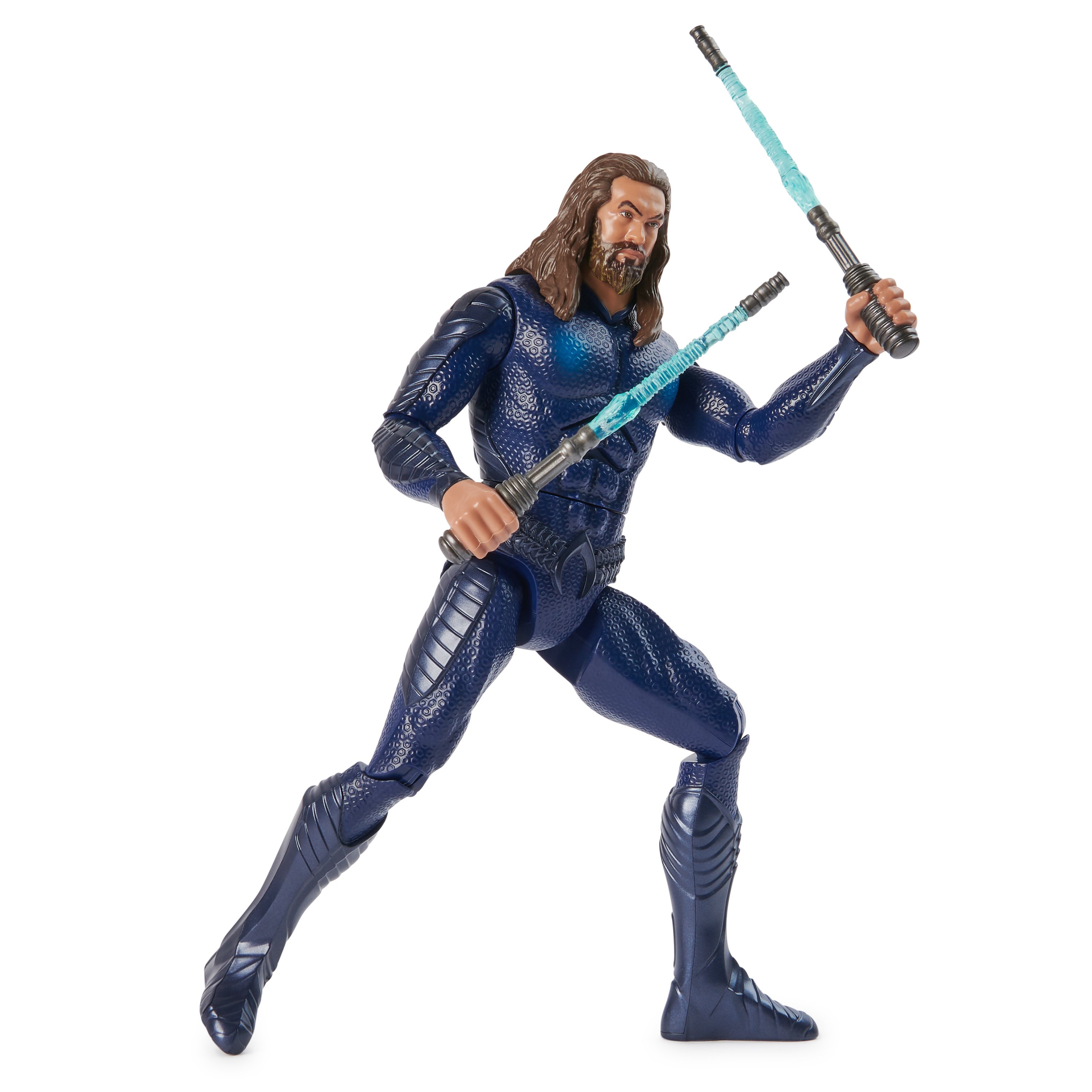 DC Comics Action Figure Aquaman Double Strike 30cm – Tuta Stealth Con Luci E Suoni, Bastoni Luminosi, 11 Articolazioni