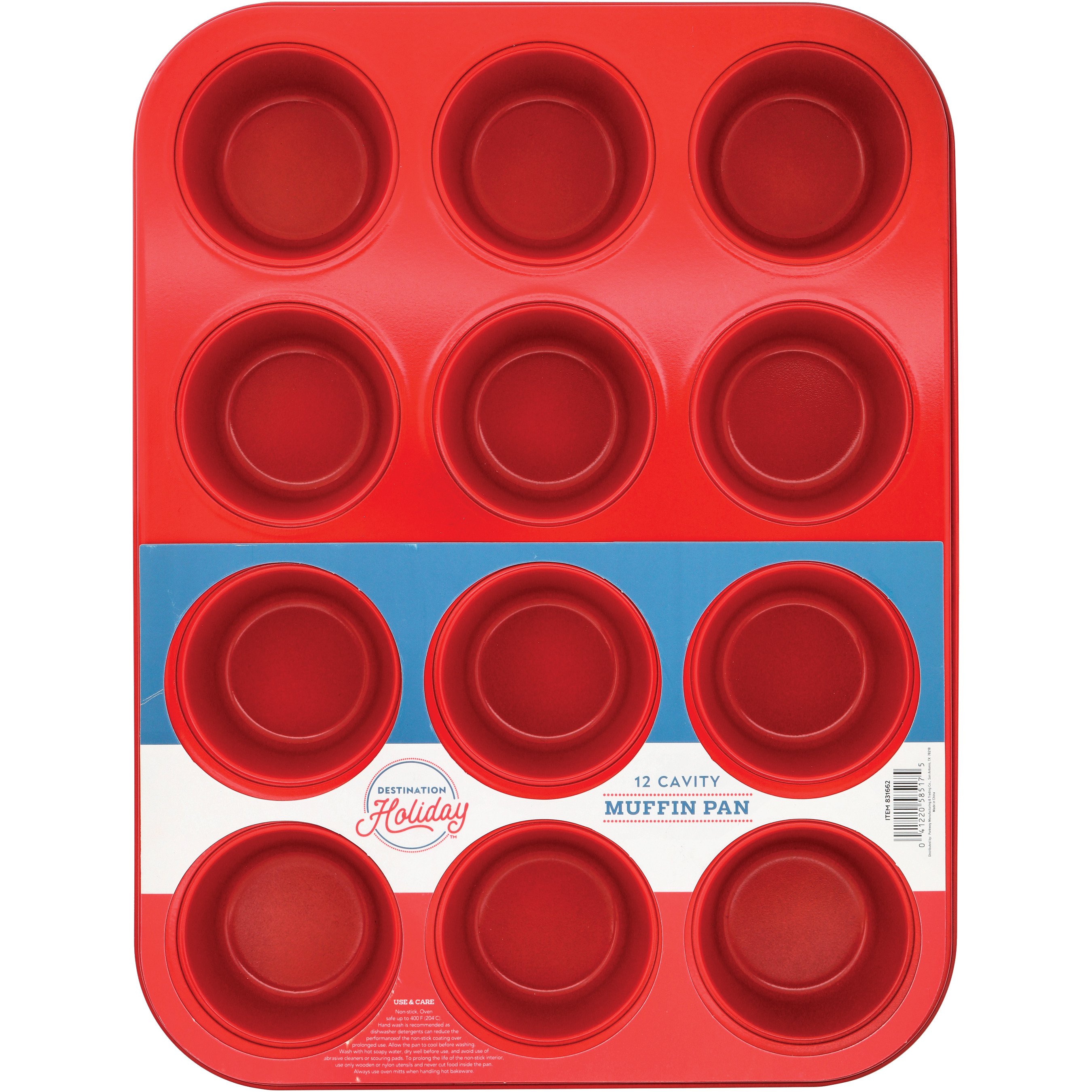 Destination Holiday Summer 12 Cavity Metal Muffin Pan Red Shop Pans