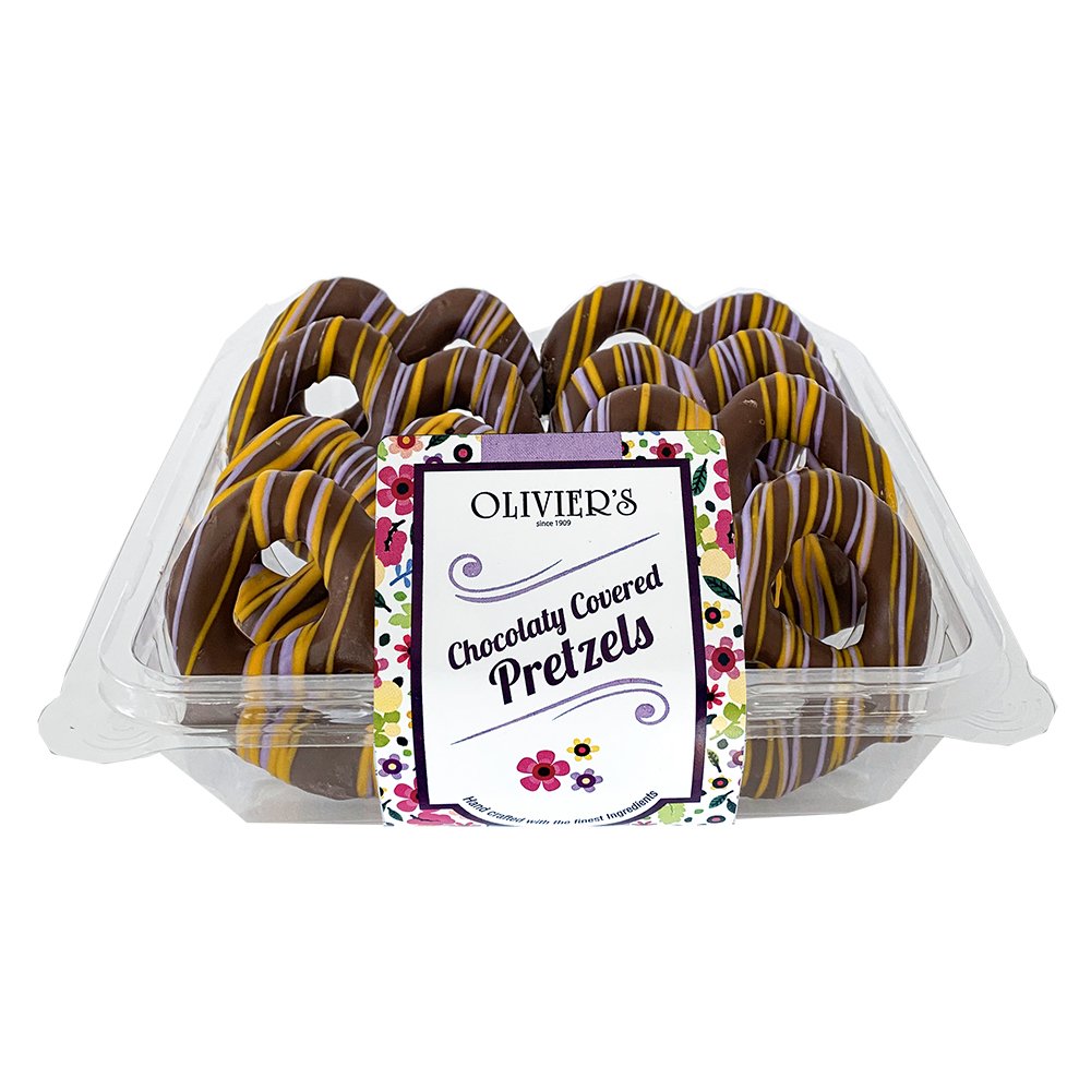 Olivier's Milk Chocolatey-Covered Twisted Pretzels - Springtime Colors ...