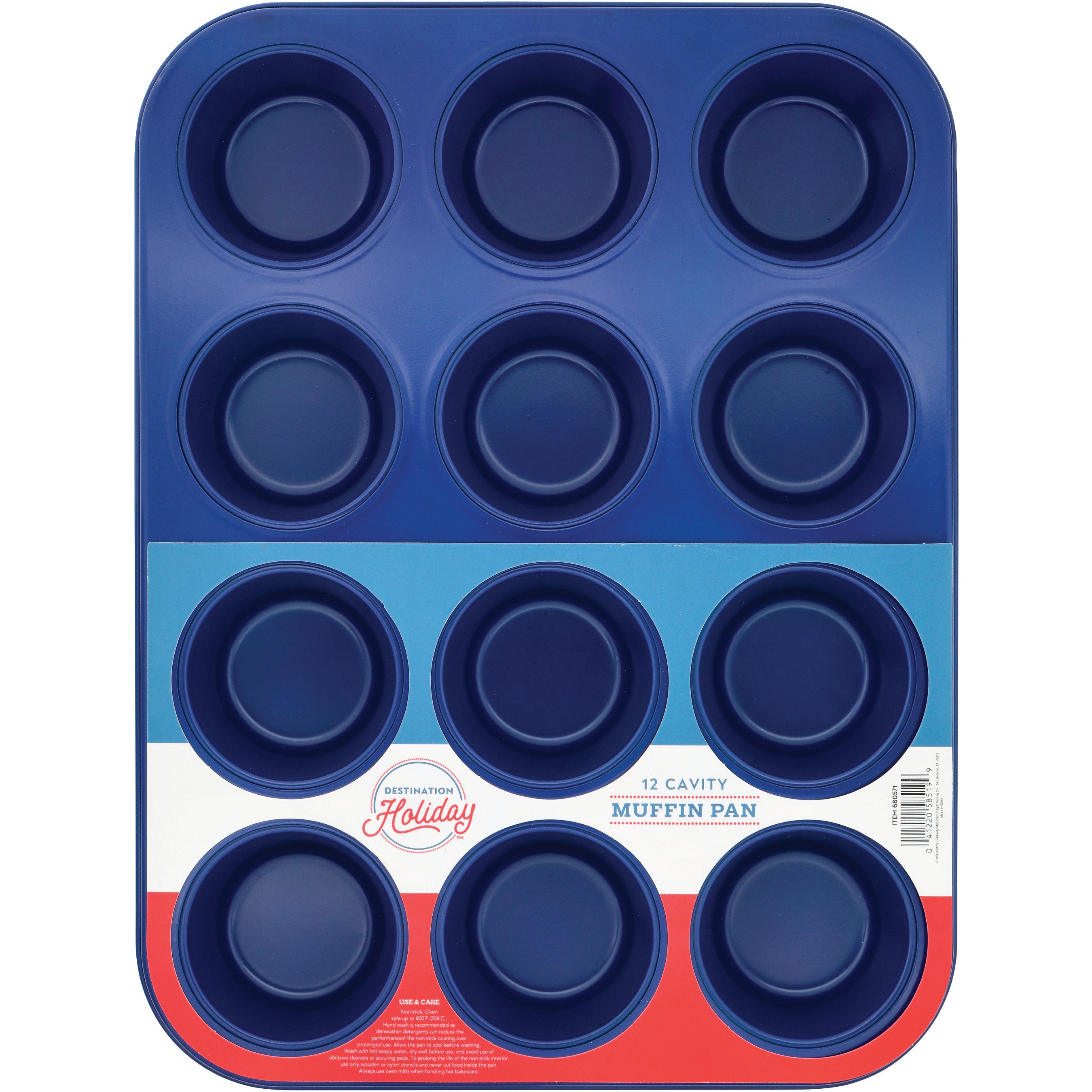 Destination Holiday Summer 12 Cavity Metal Muffin Pan Blue Shop