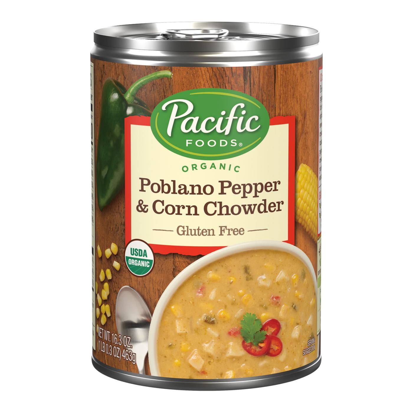 Pacific Foods Organic Poblano Pepper & Corn Chowder; image 1 of 4