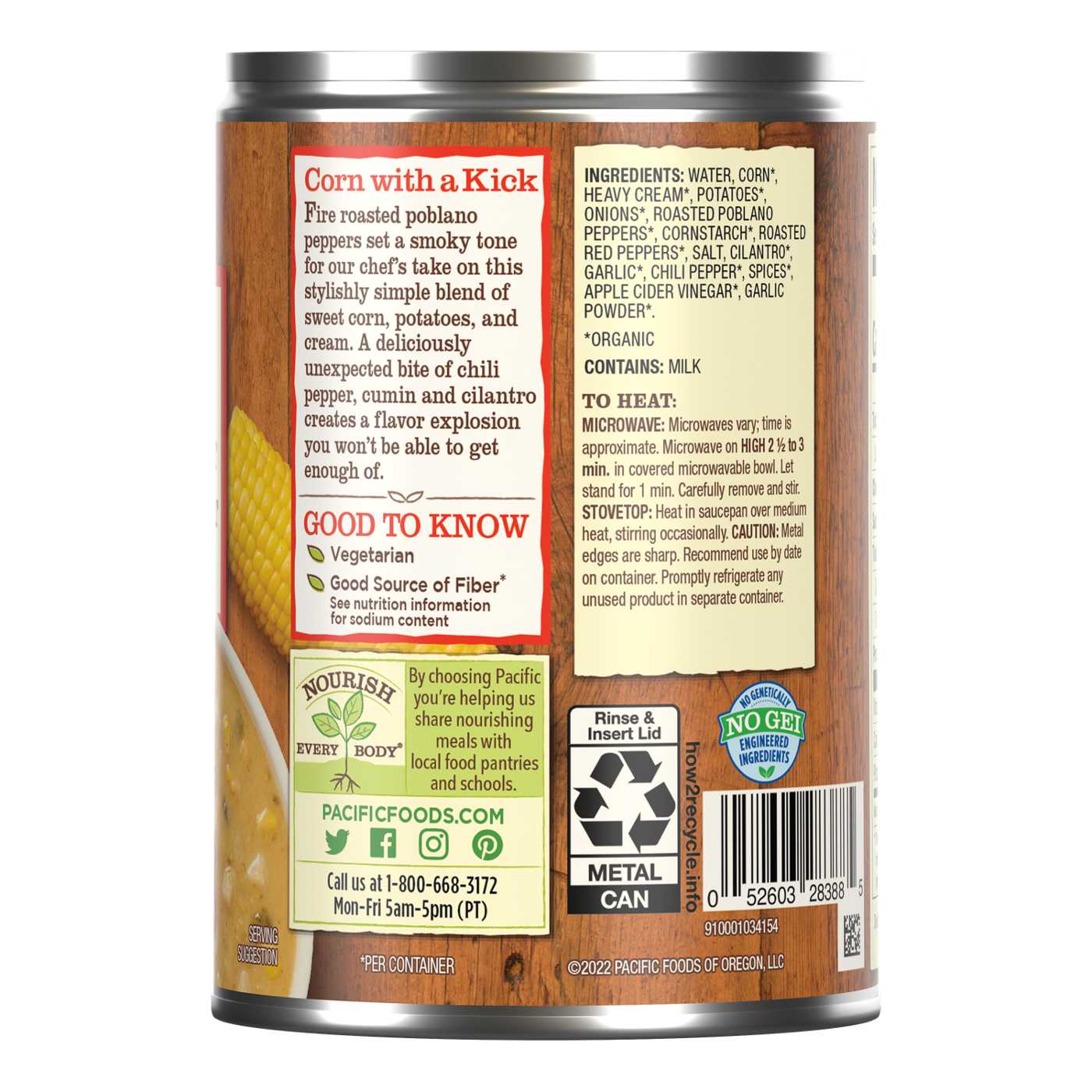 Pacific Foods Organic Poblano Pepper & Corn Chowder; image 2 of 4
