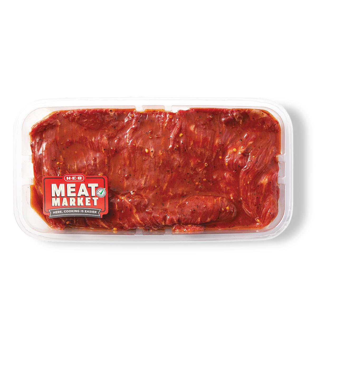 HEB Meat Market Marinated Beef Skirt Steak Fajitas Chile Lime