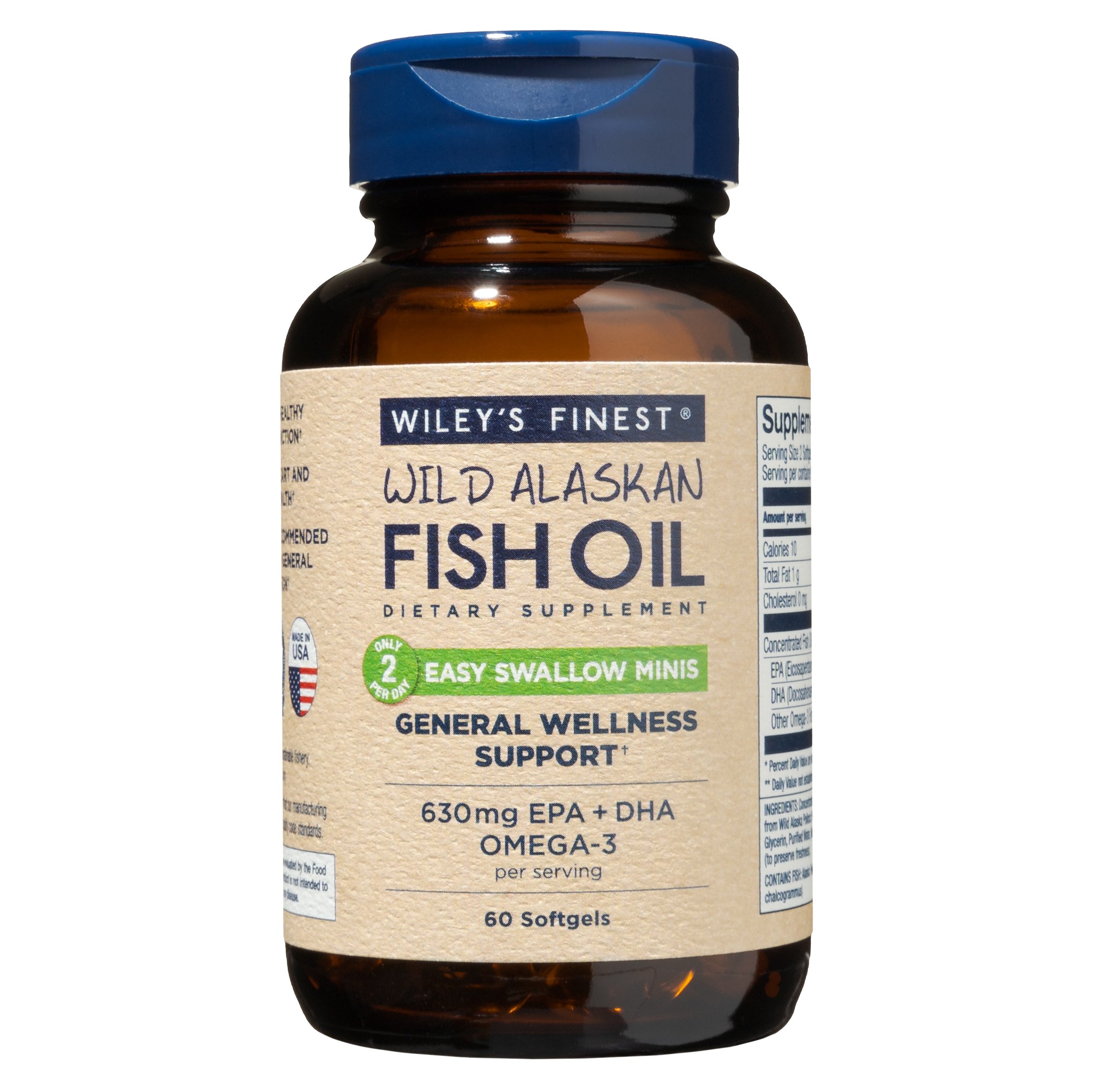 Wiley's Finest Wild Alaskan Fish Oil Mini Softgels, 60 ct