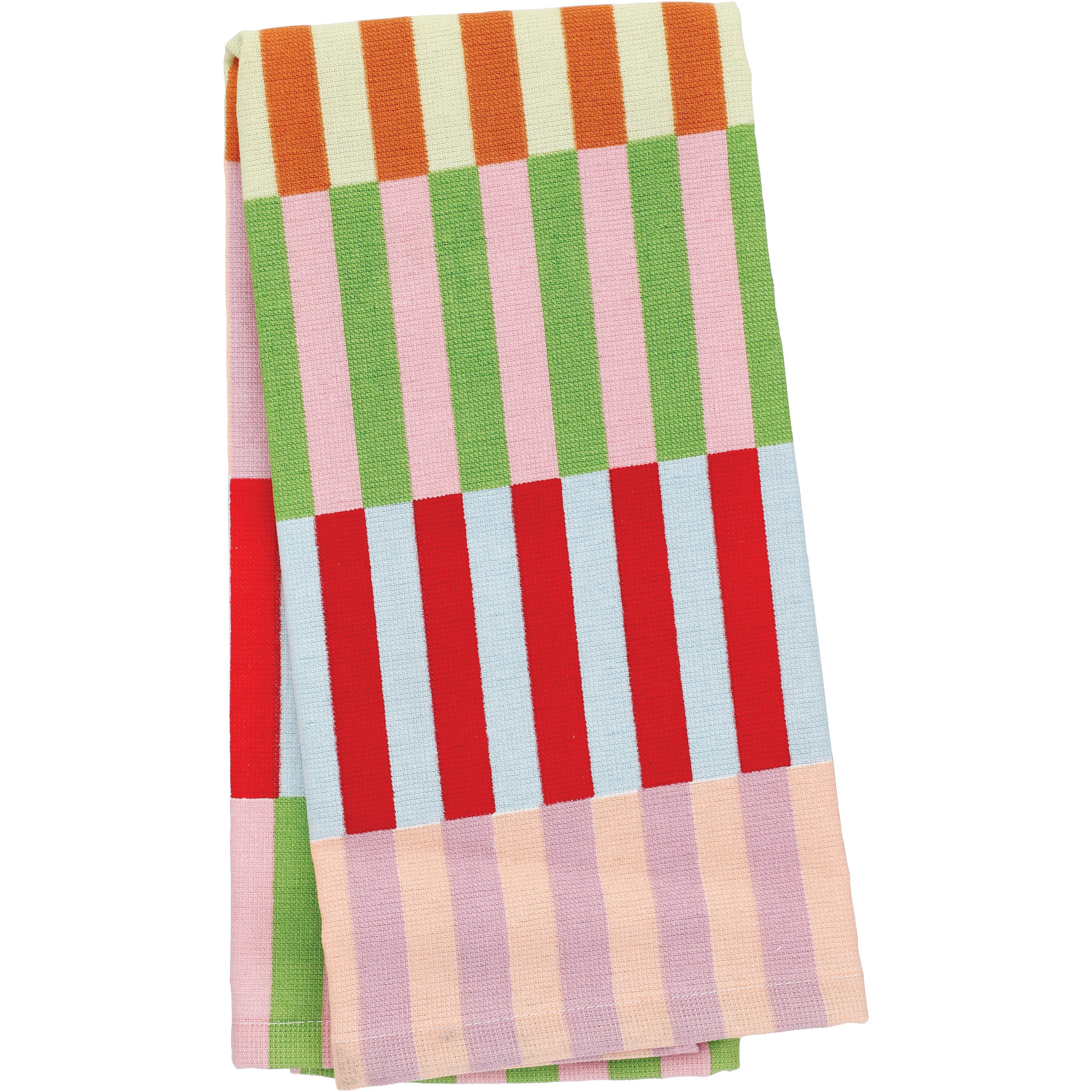 Striped Kitchen Towels Red & Green